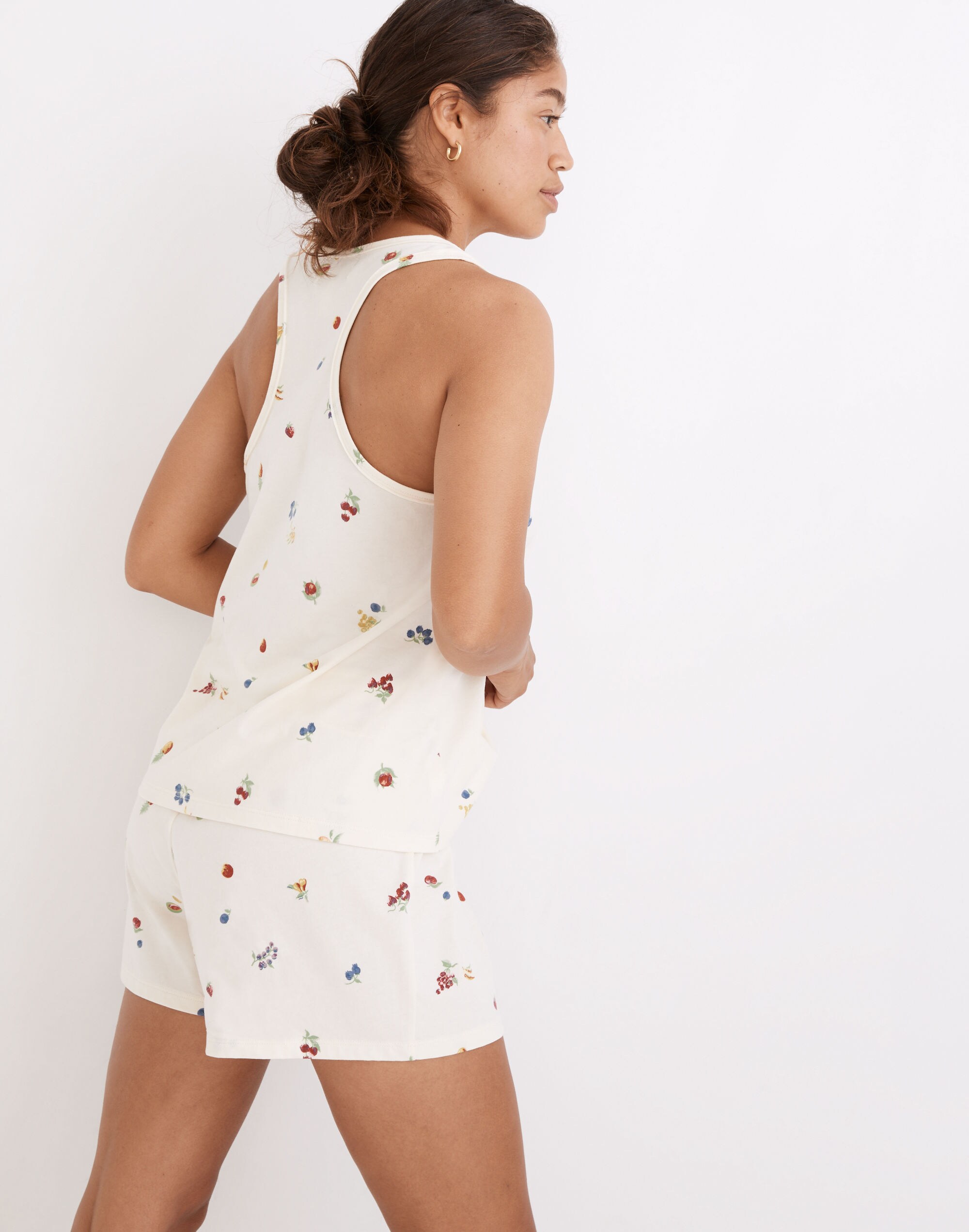 Raw-Edge Pajama Tank in Fresca Fruit