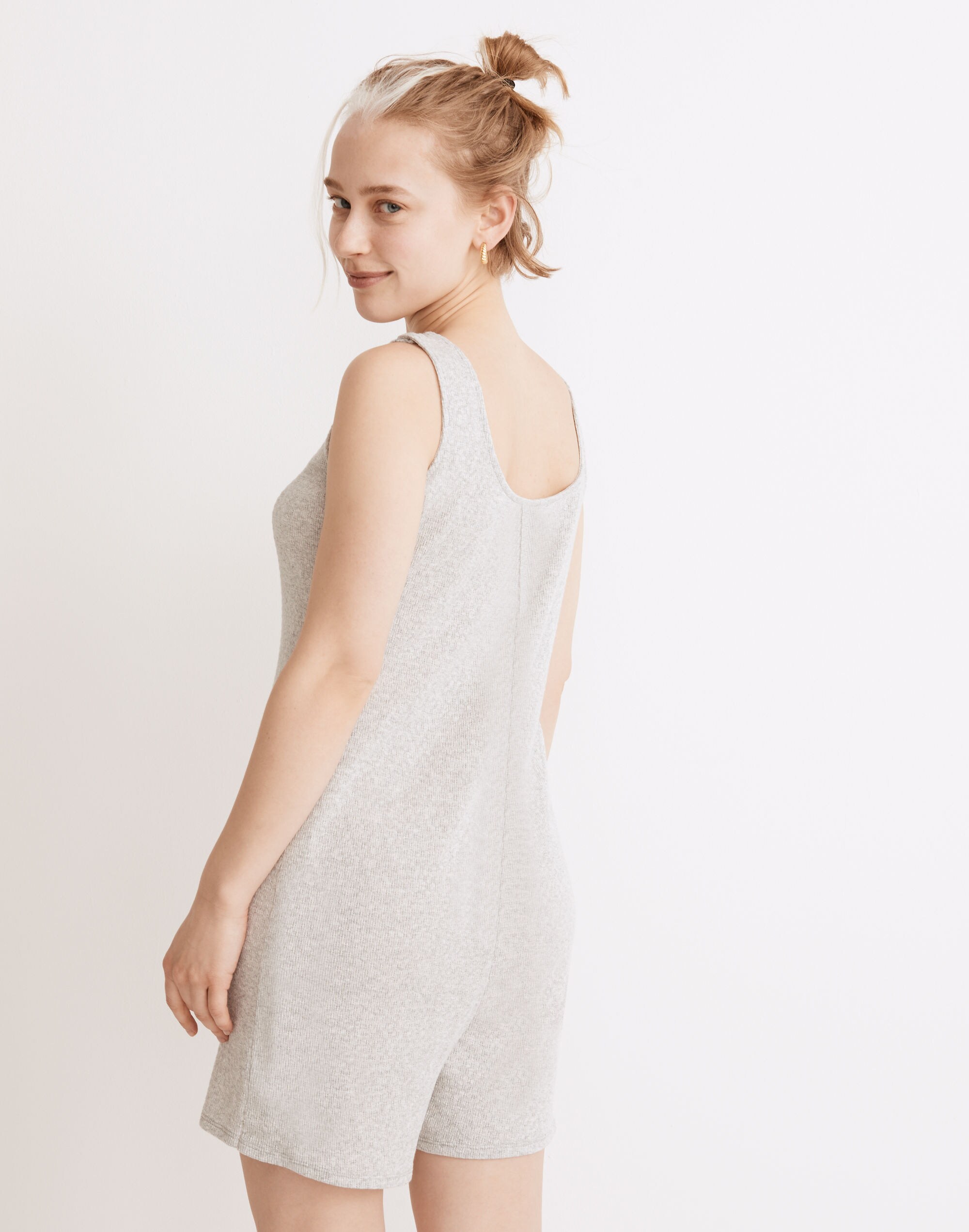 Pointelle Henley Pajama Romper