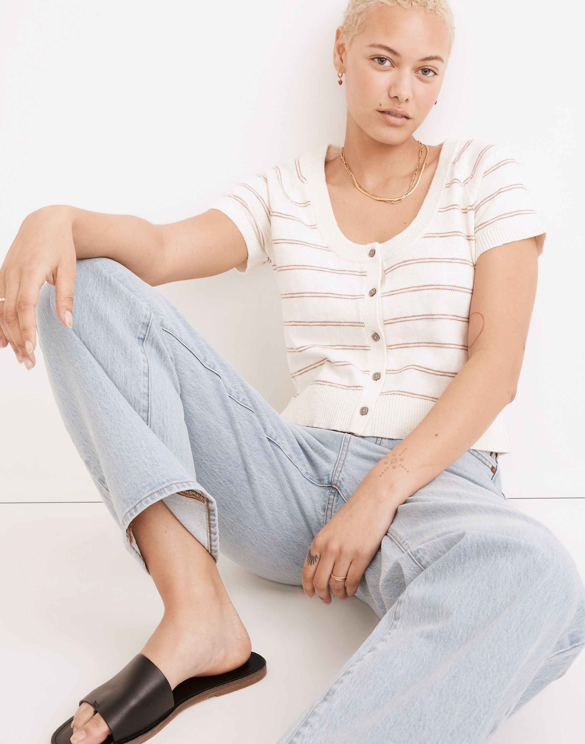 Linden Scoop Sweater Tee in Stripe