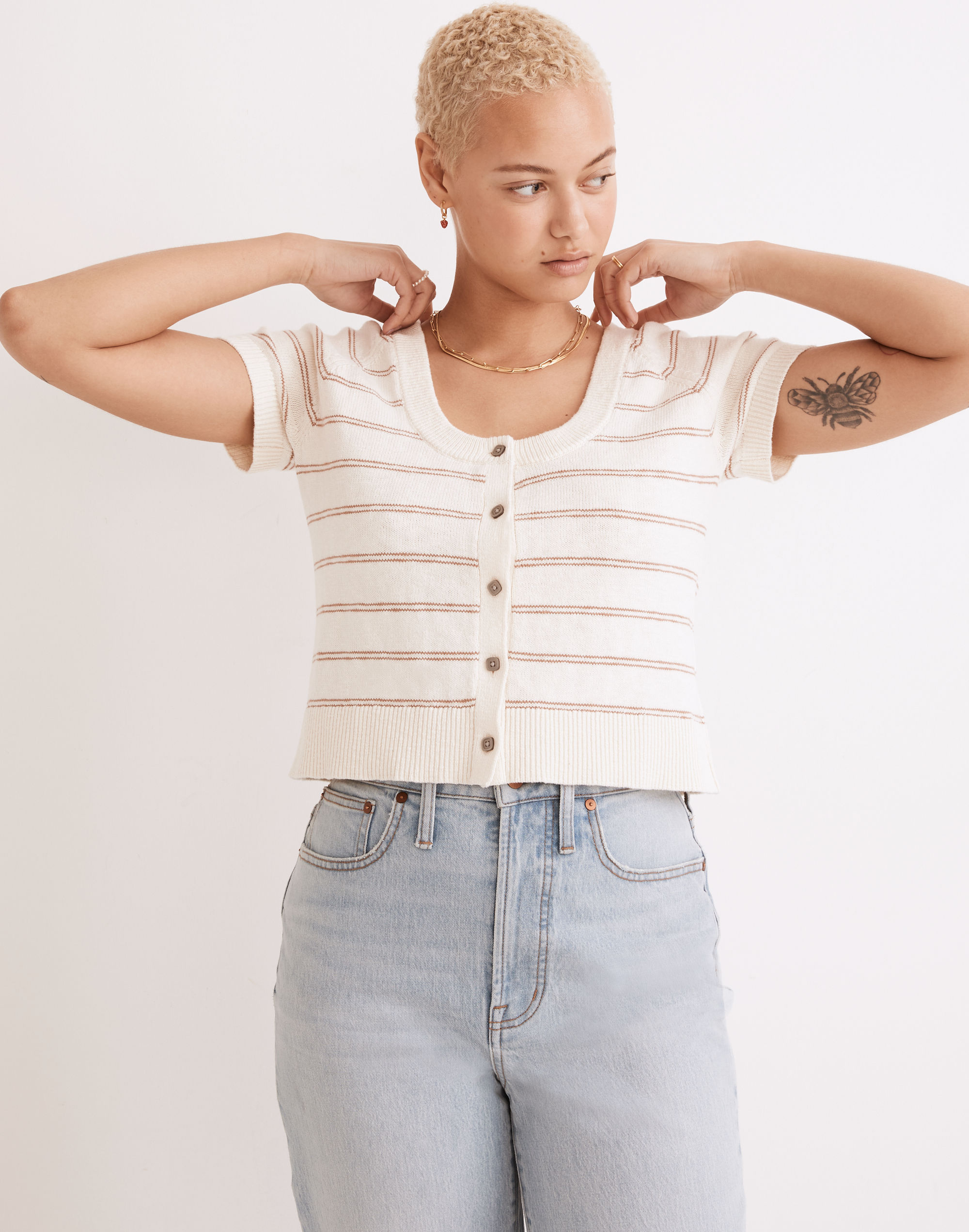 Linden Scoop Sweater Tee in Stripe | Madewell