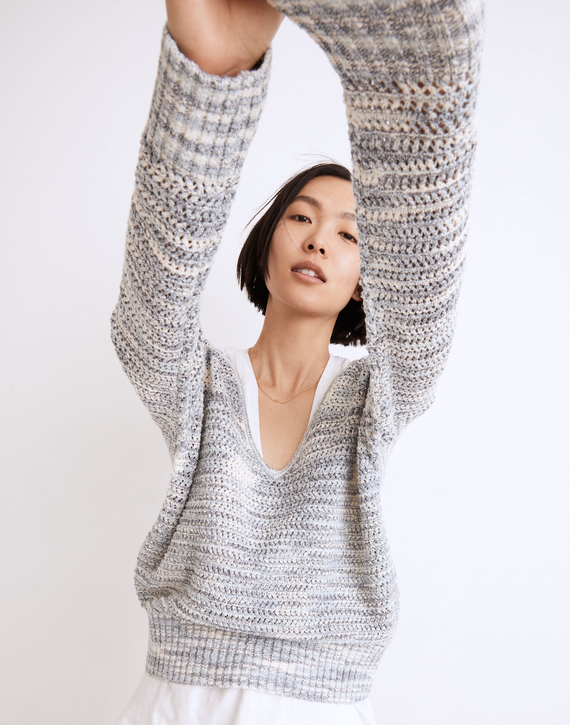 Southbrook Open-Stitch Pullover Sweater in Space-Dye