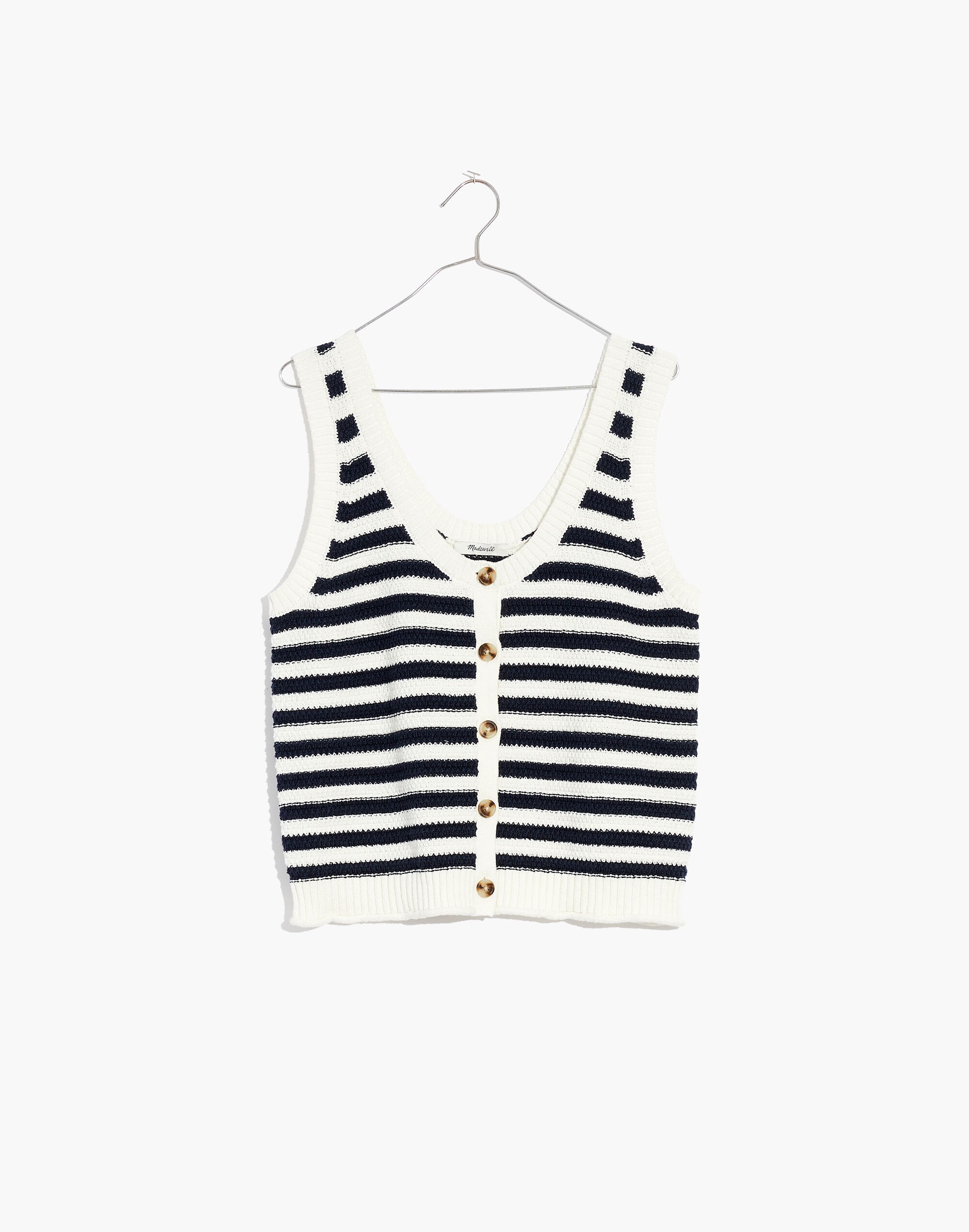 Striped Bryant Button-Front Sweater Tank