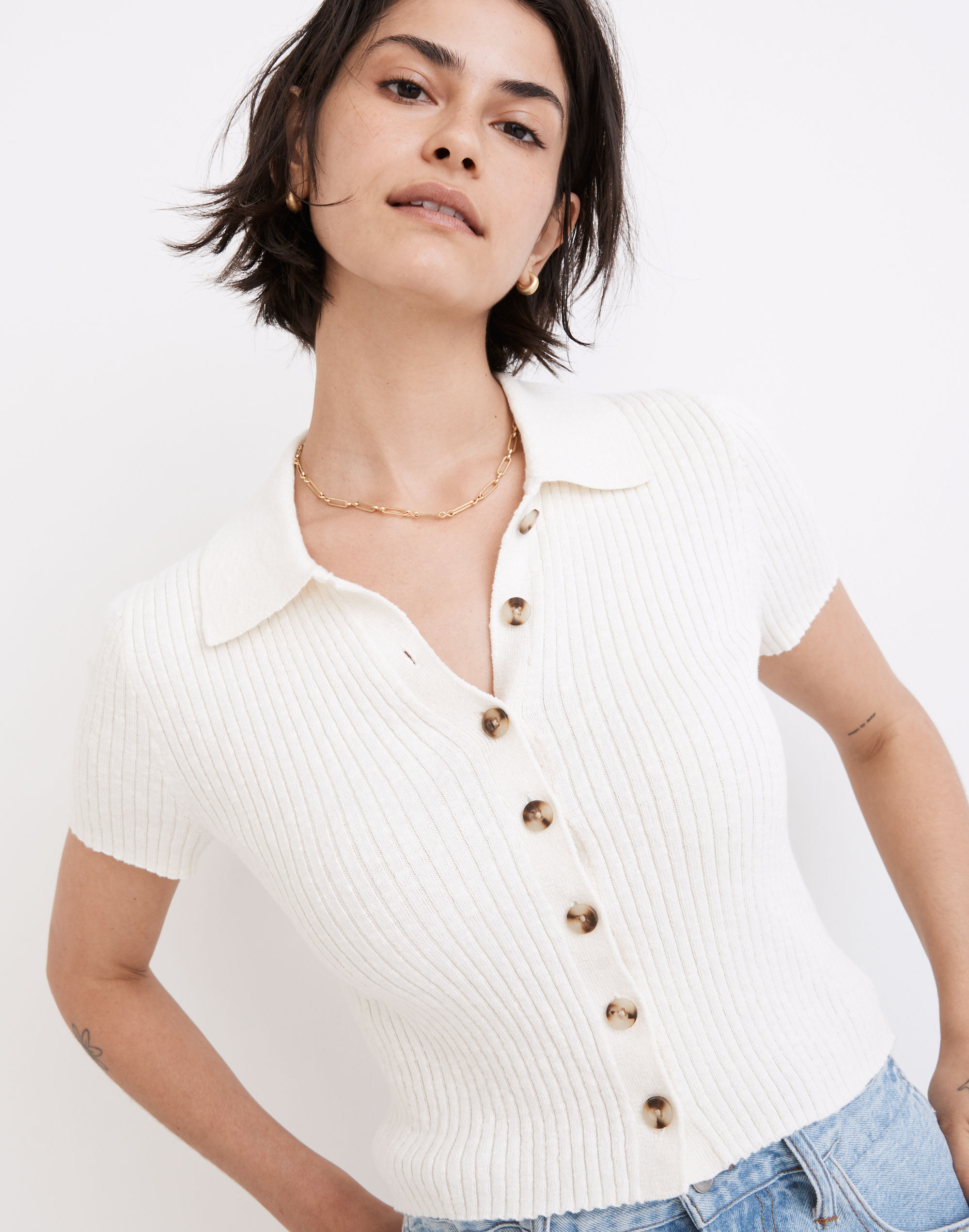 Barbrook Button-Front Sweater Polo