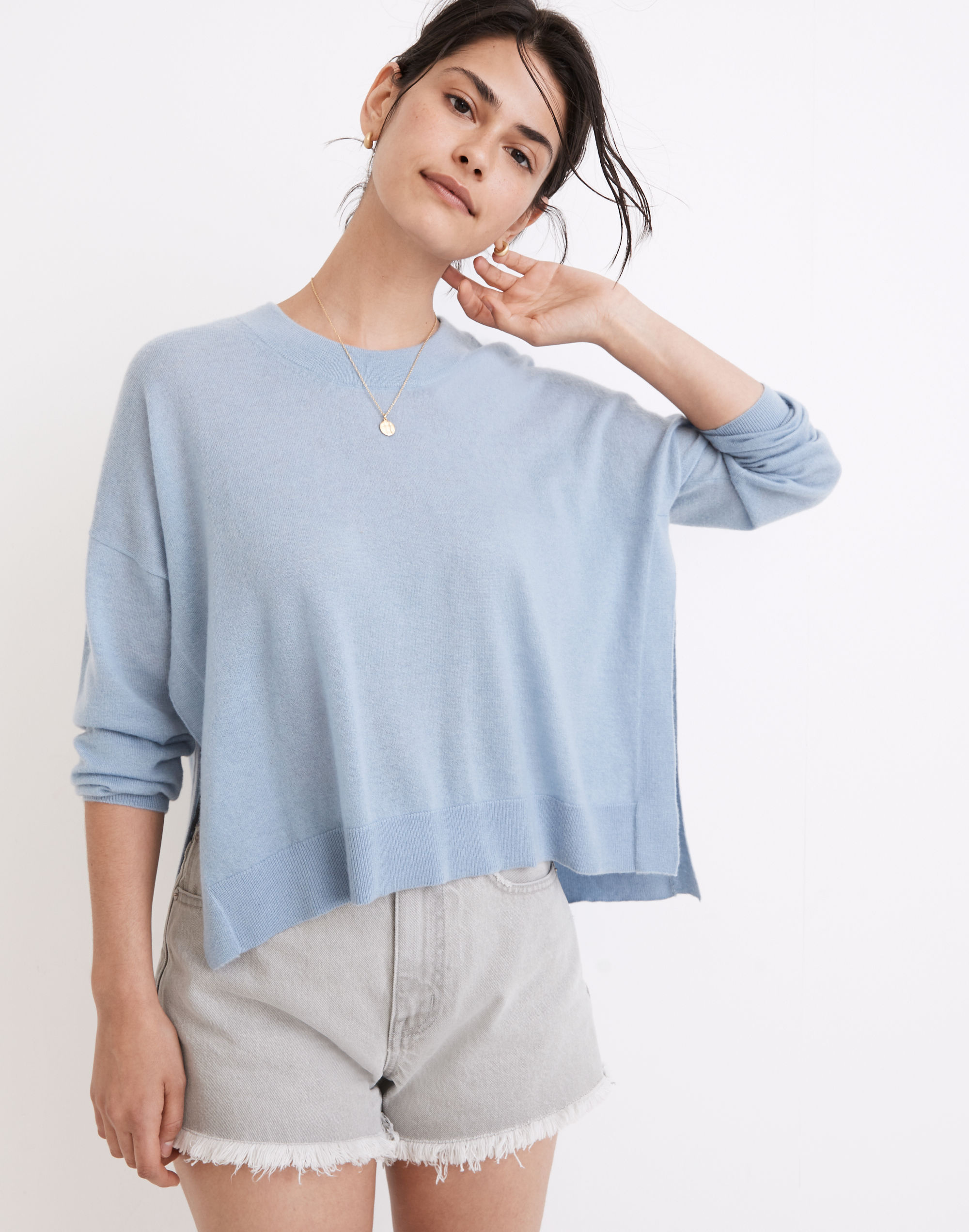 (Re)sponsible Weightless Cashmere Side-Slit Pullover Sweater