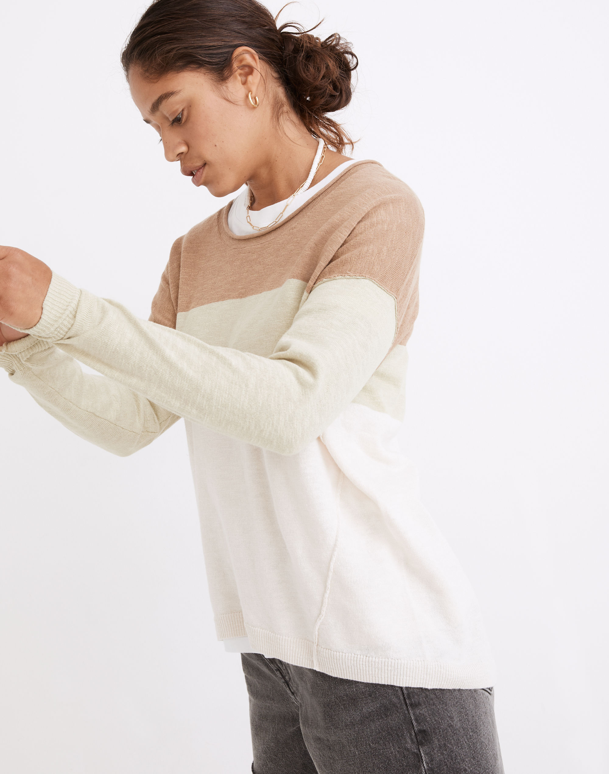 Palmdale Pullover Sweater in Colorblock Stripe