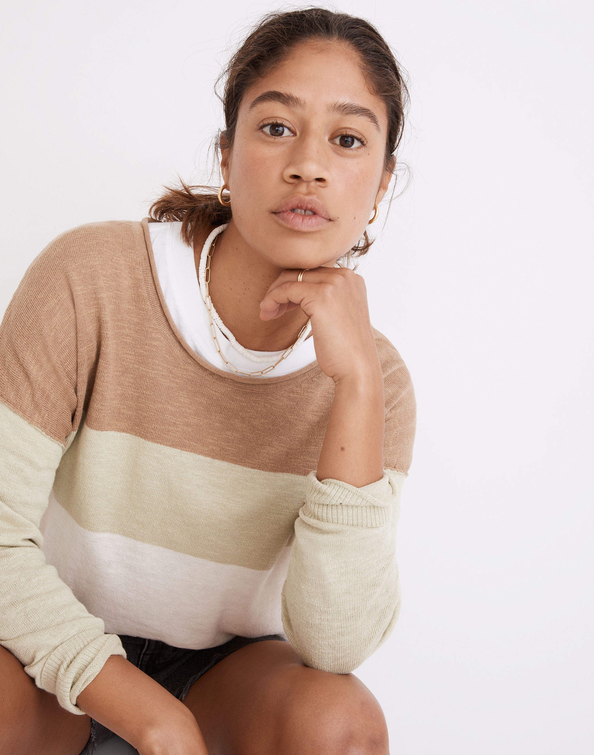 Palmdale Pullover Sweater in Colorblock Stripe