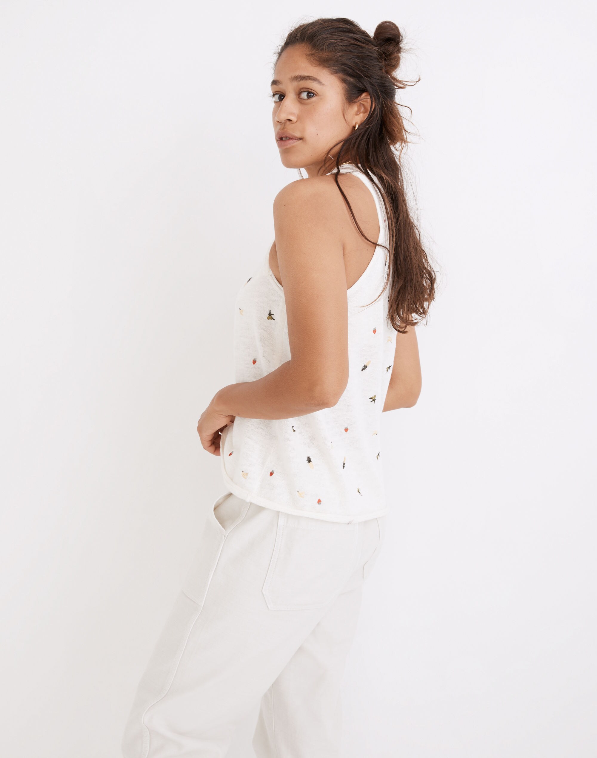 Fresca Fruit Embroidered Sweater Tank