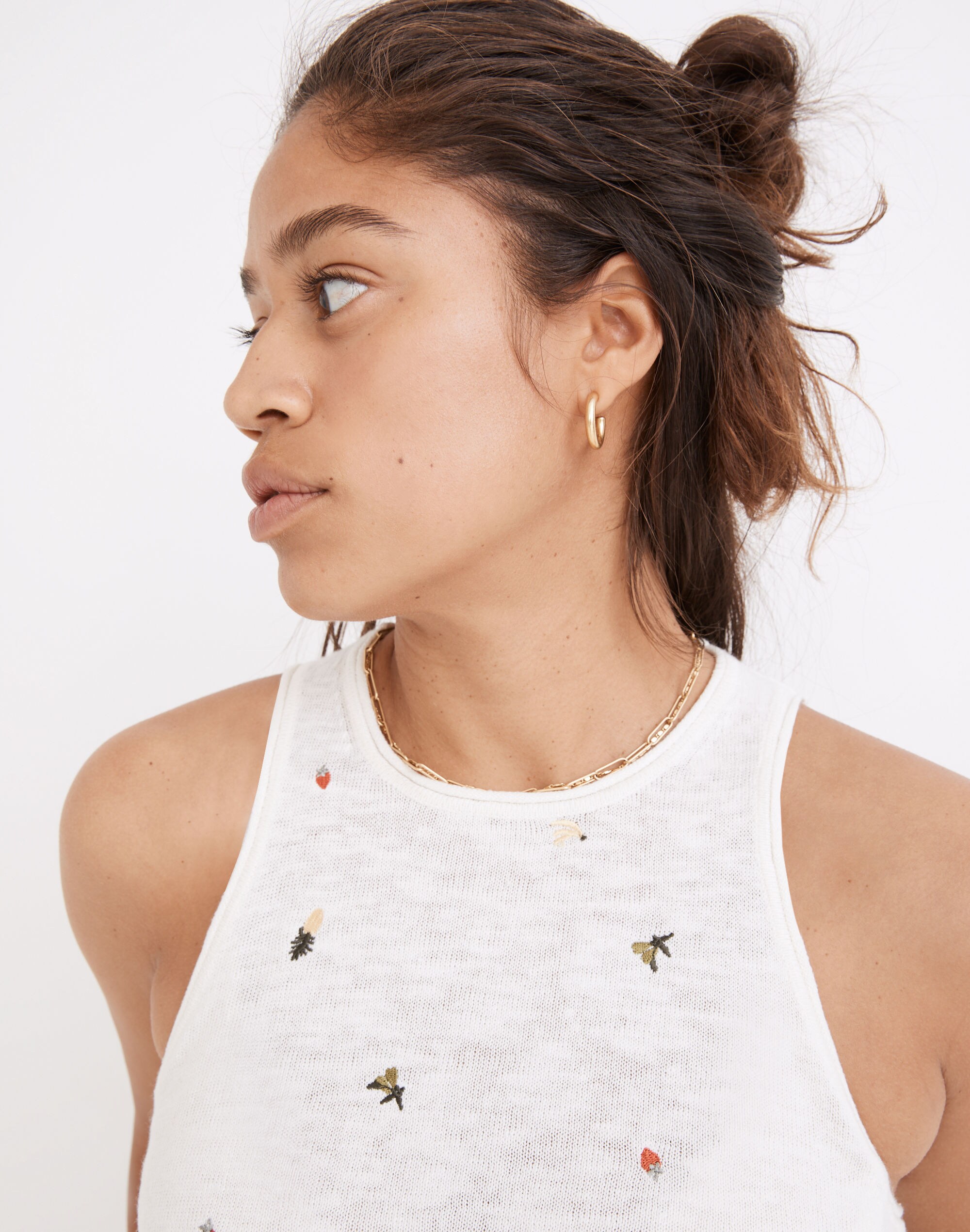 Fresca Fruit Embroidered Sweater Tank