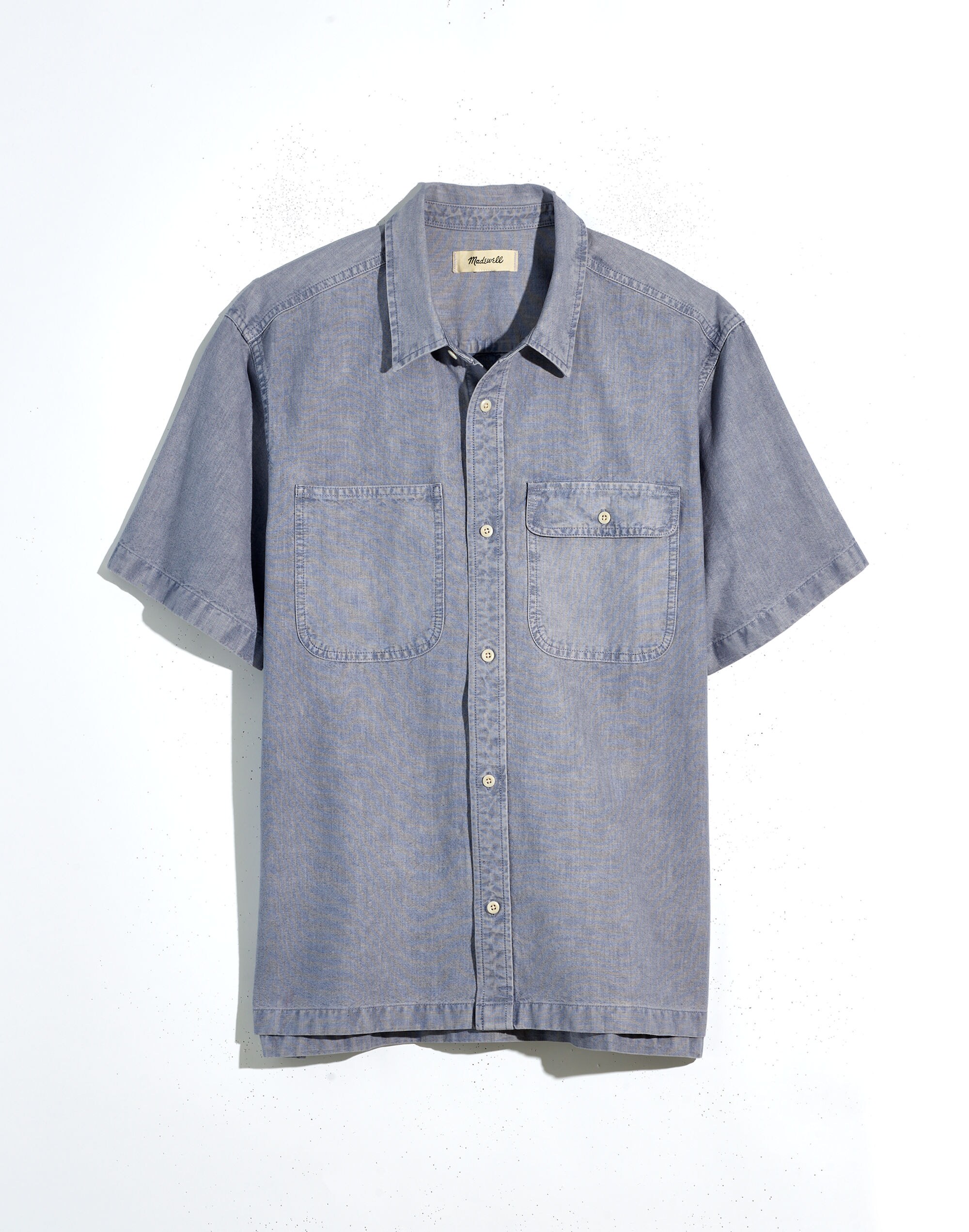 Sun-Faded Short-Sleeve Work Shirt
