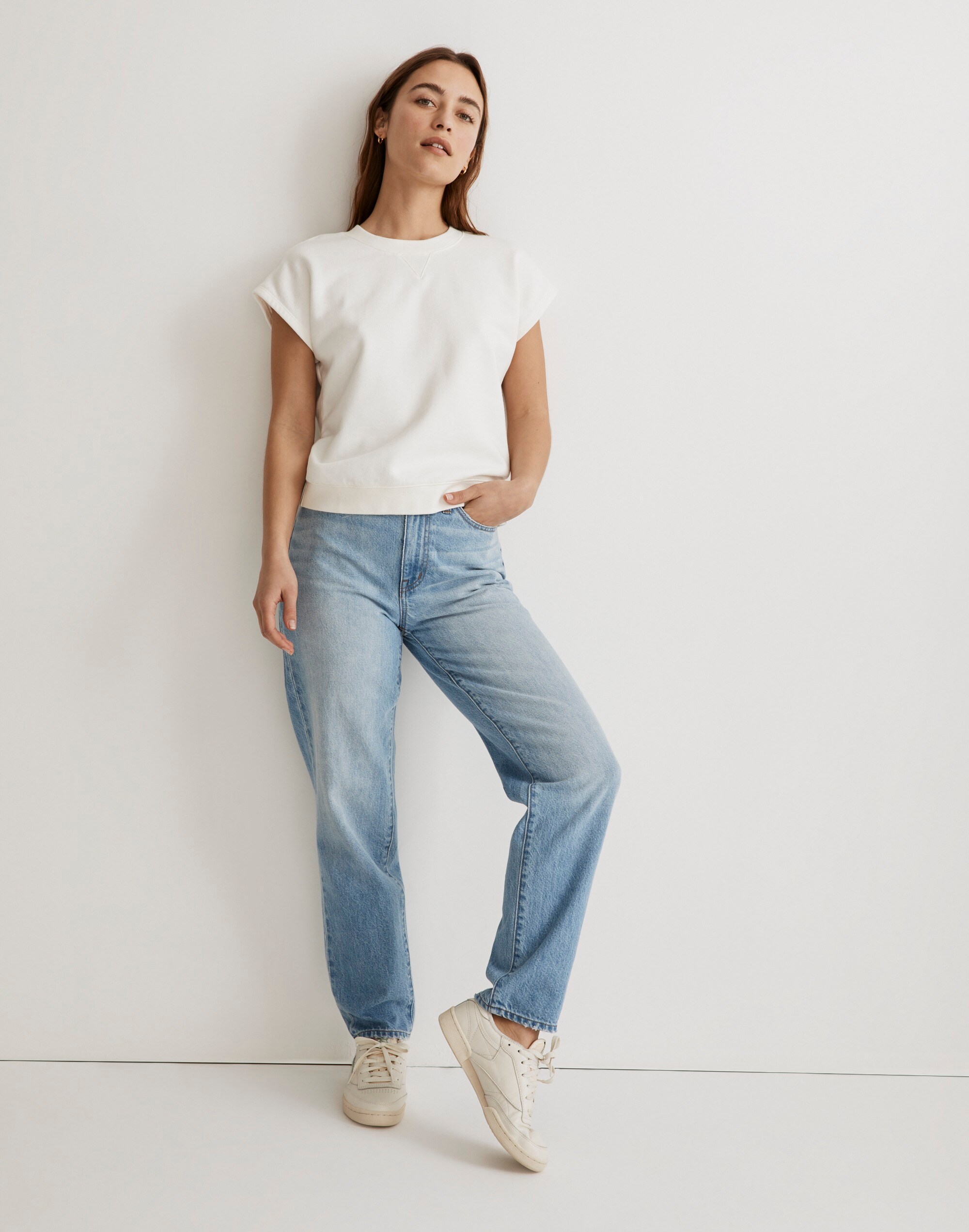 Re)sourced Cotton Short-Sleeve Relaxed Sweatshirt