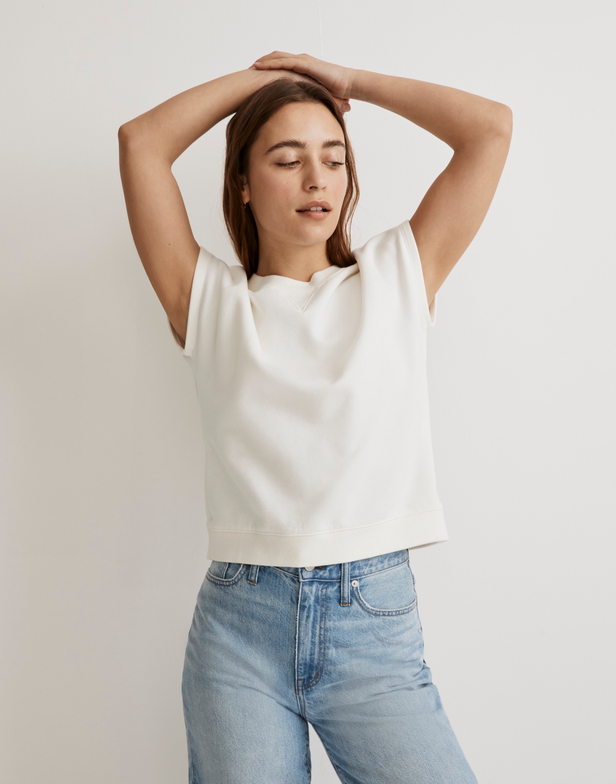 Re)sourced Cotton Short-Sleeve Relaxed Sweatshirt