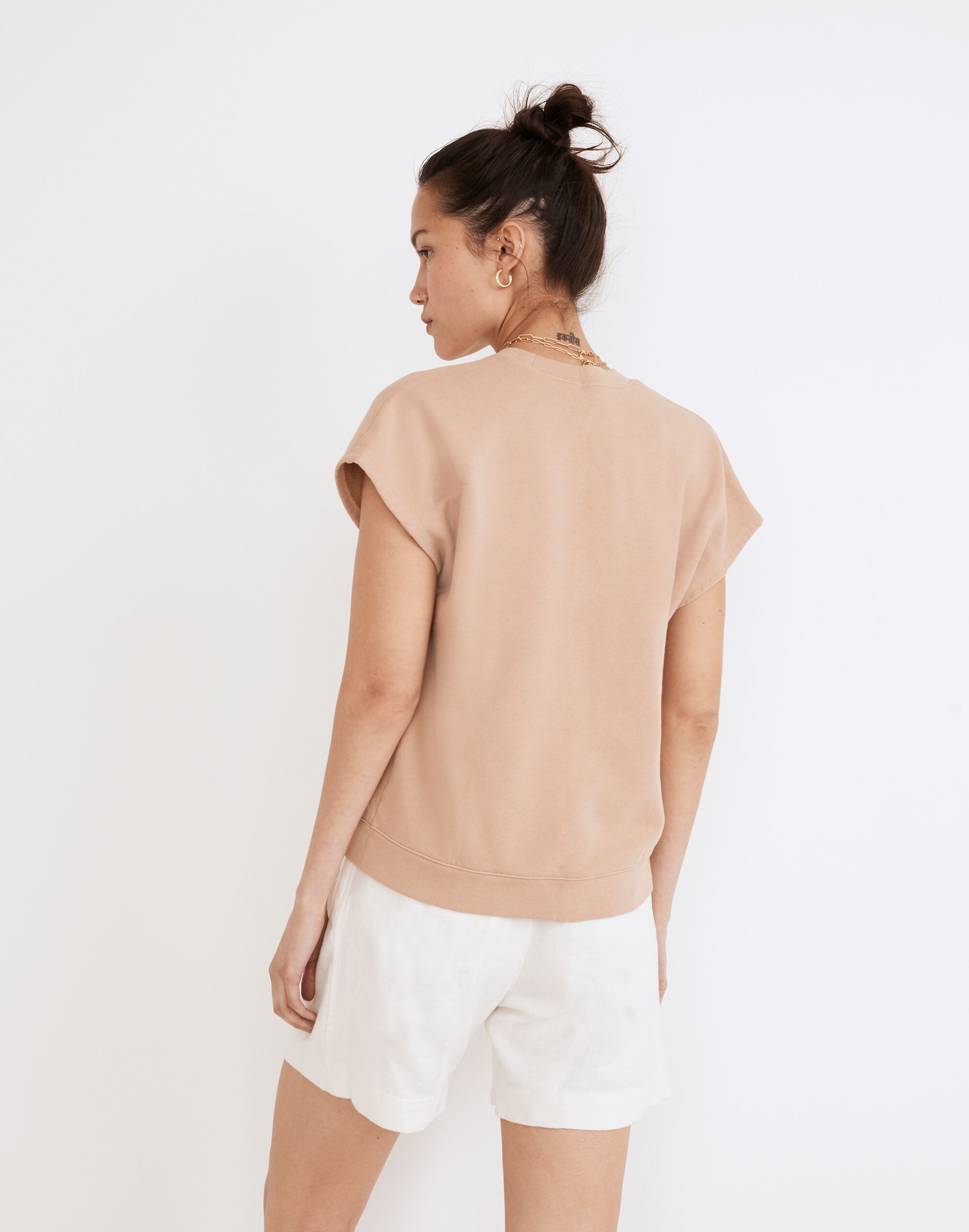 (Re)sourced Cotton Short-Sleeve Relaxed Sweatshirt
