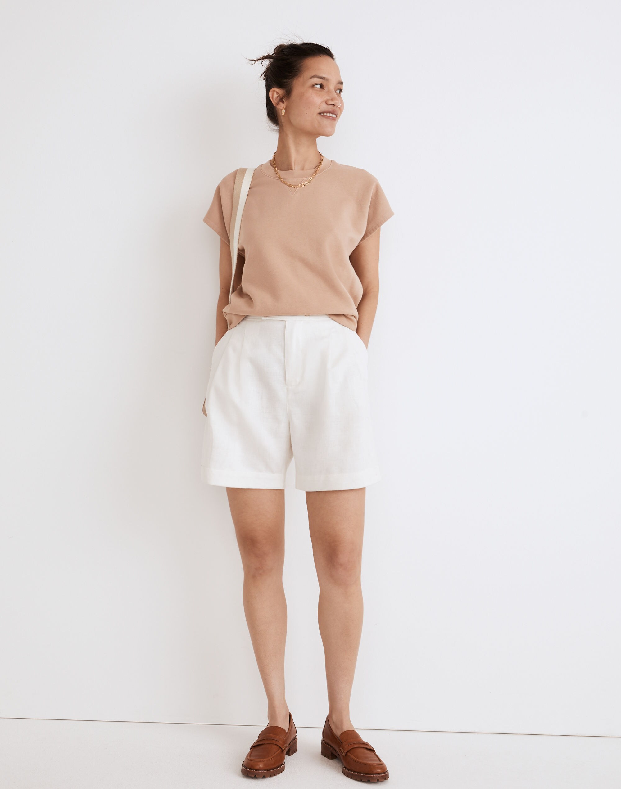 (Re)sourced Cotton Short-Sleeve Relaxed Sweatshirt