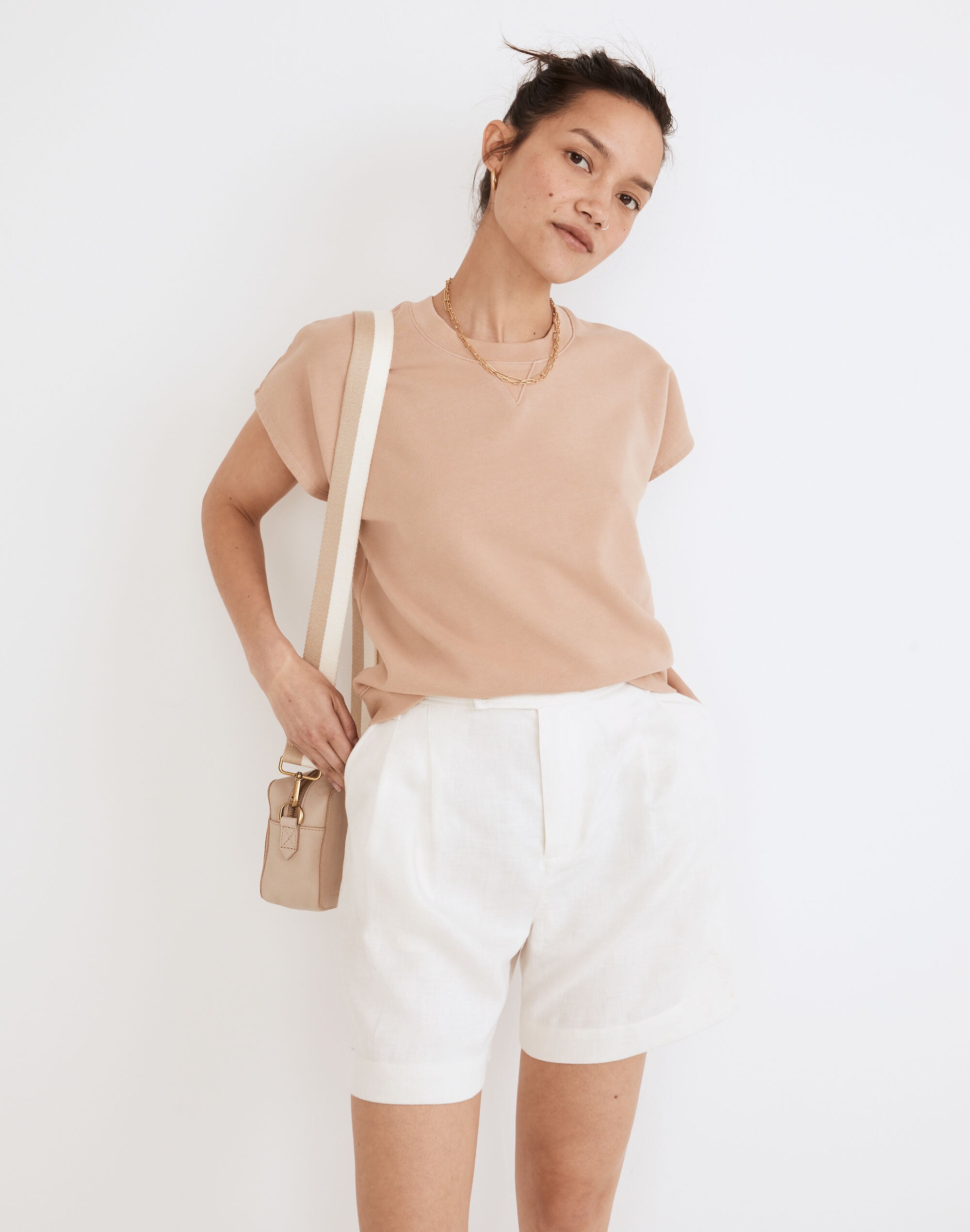 (Re)sourced Cotton Short-Sleeve Relaxed Sweatshirt