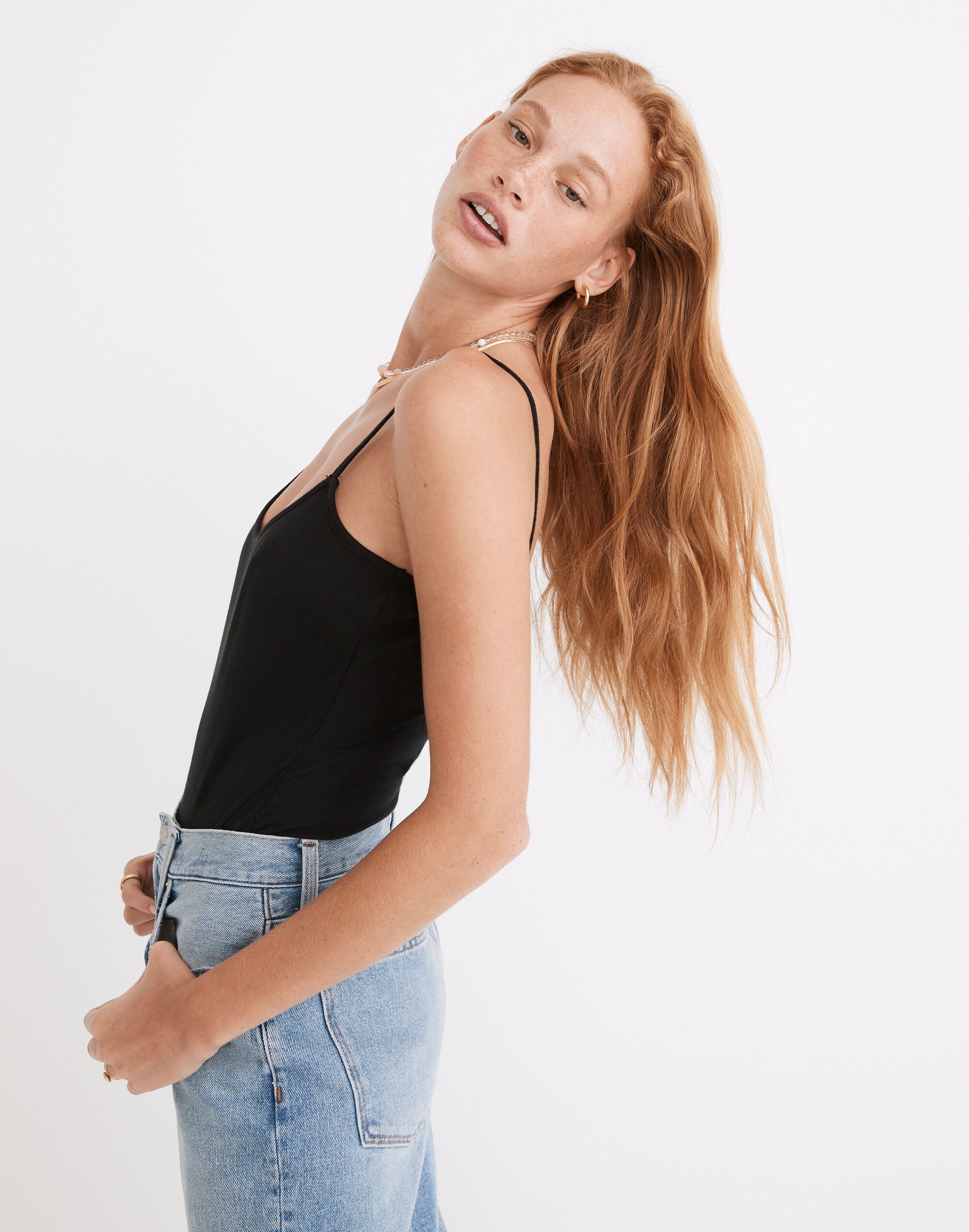 Ribbed Cami Thong Bodysuit