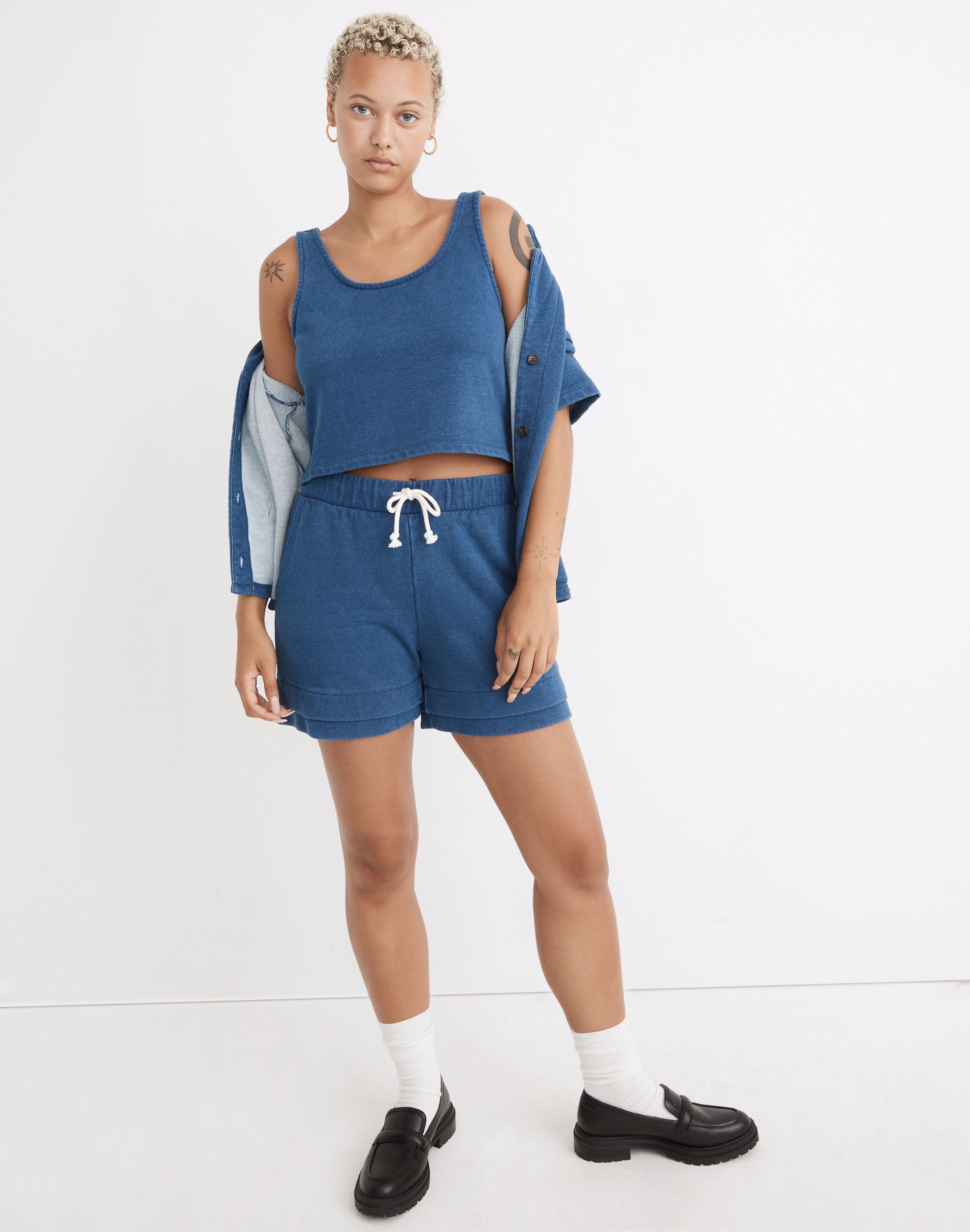 Indigo Terry Pull-On Shorts