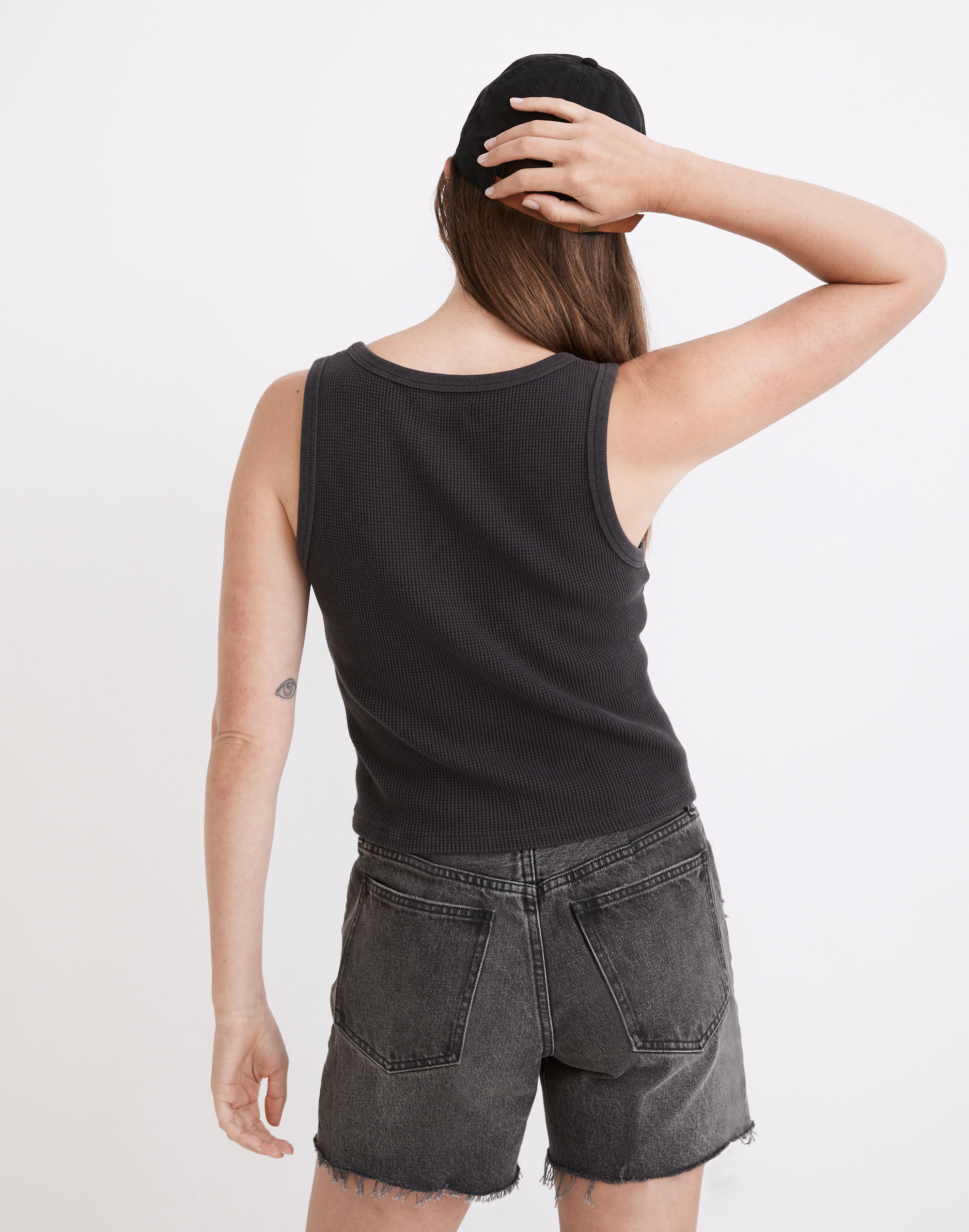 Waffle Knit Scoop Crop Tank