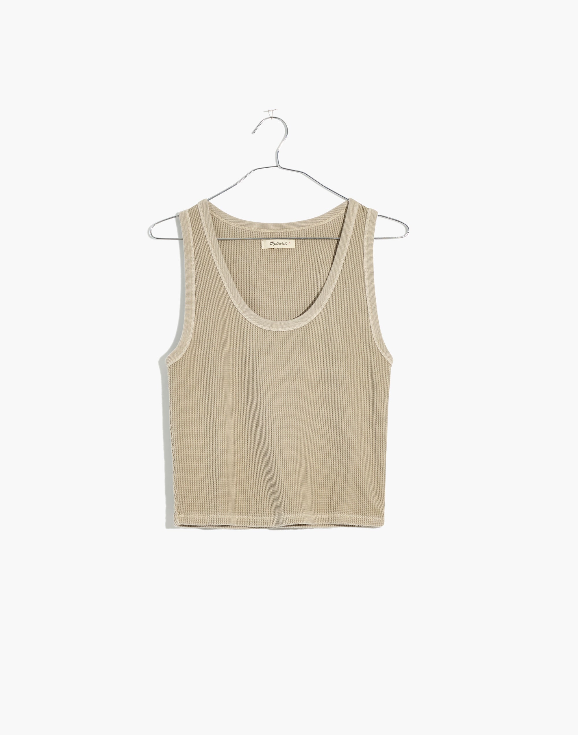 Waffle Knit Scoop Crop Tank