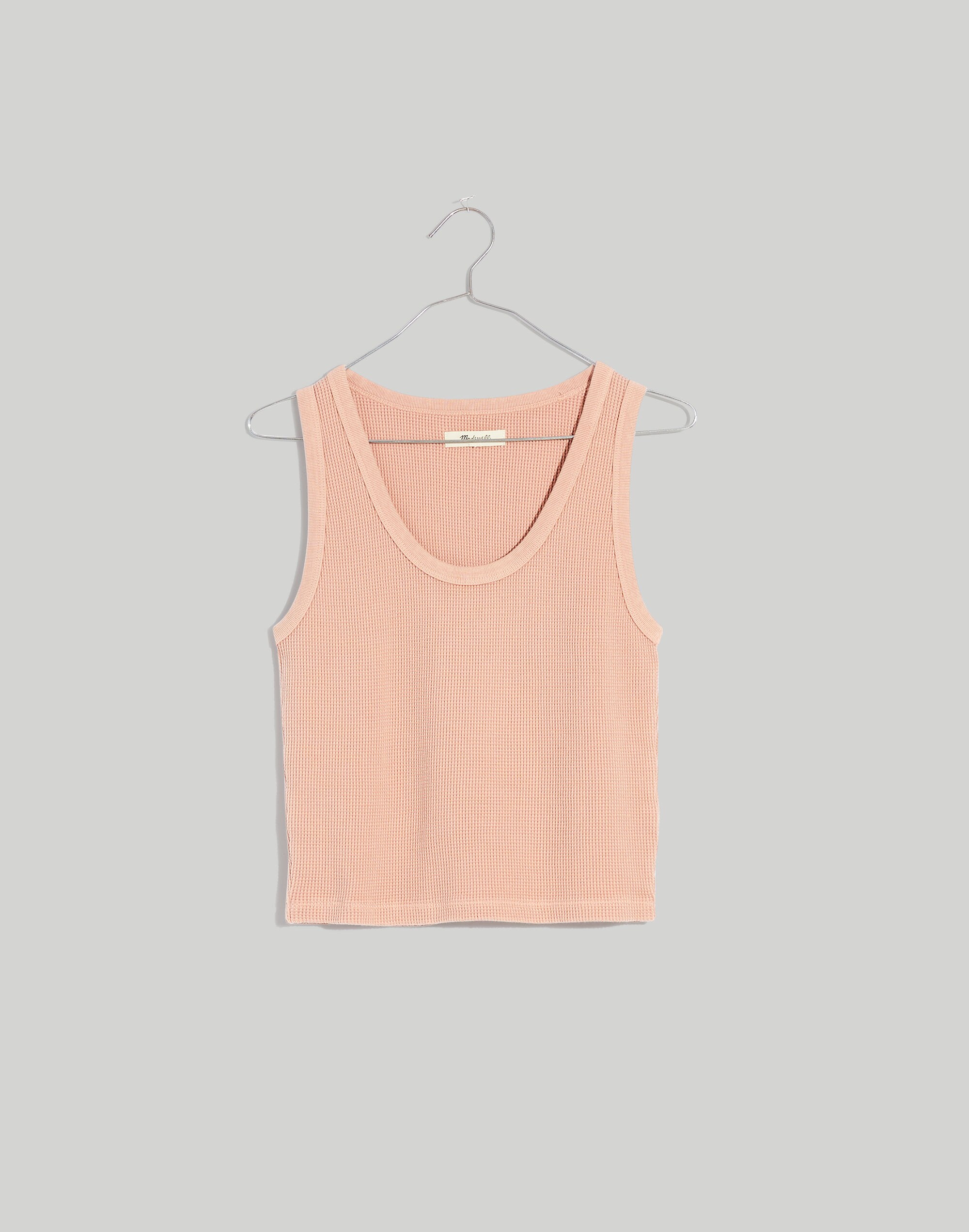 Waffle Knit Scoop Crop Tank