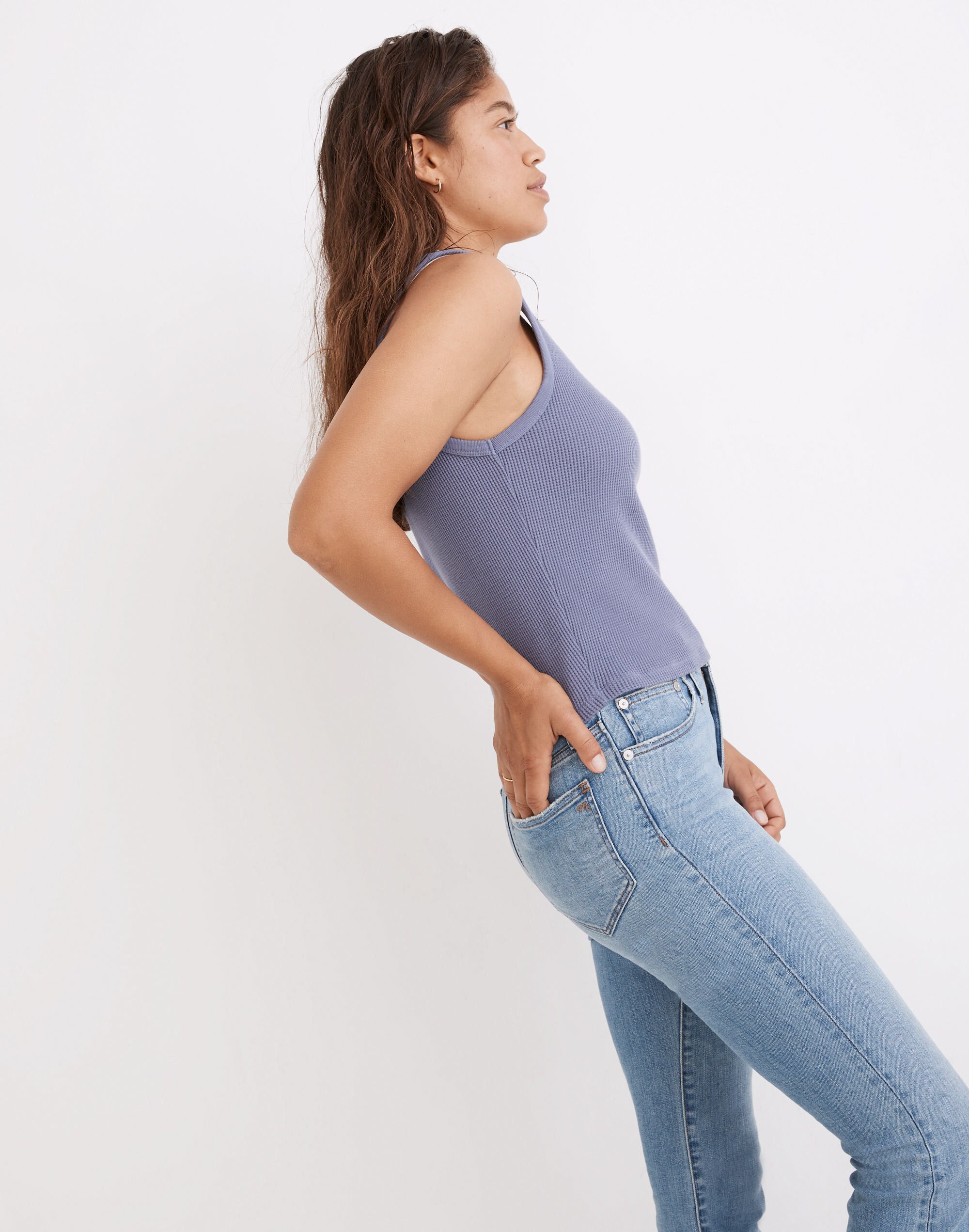 Appealing Waffle Knit Crop Tank Top