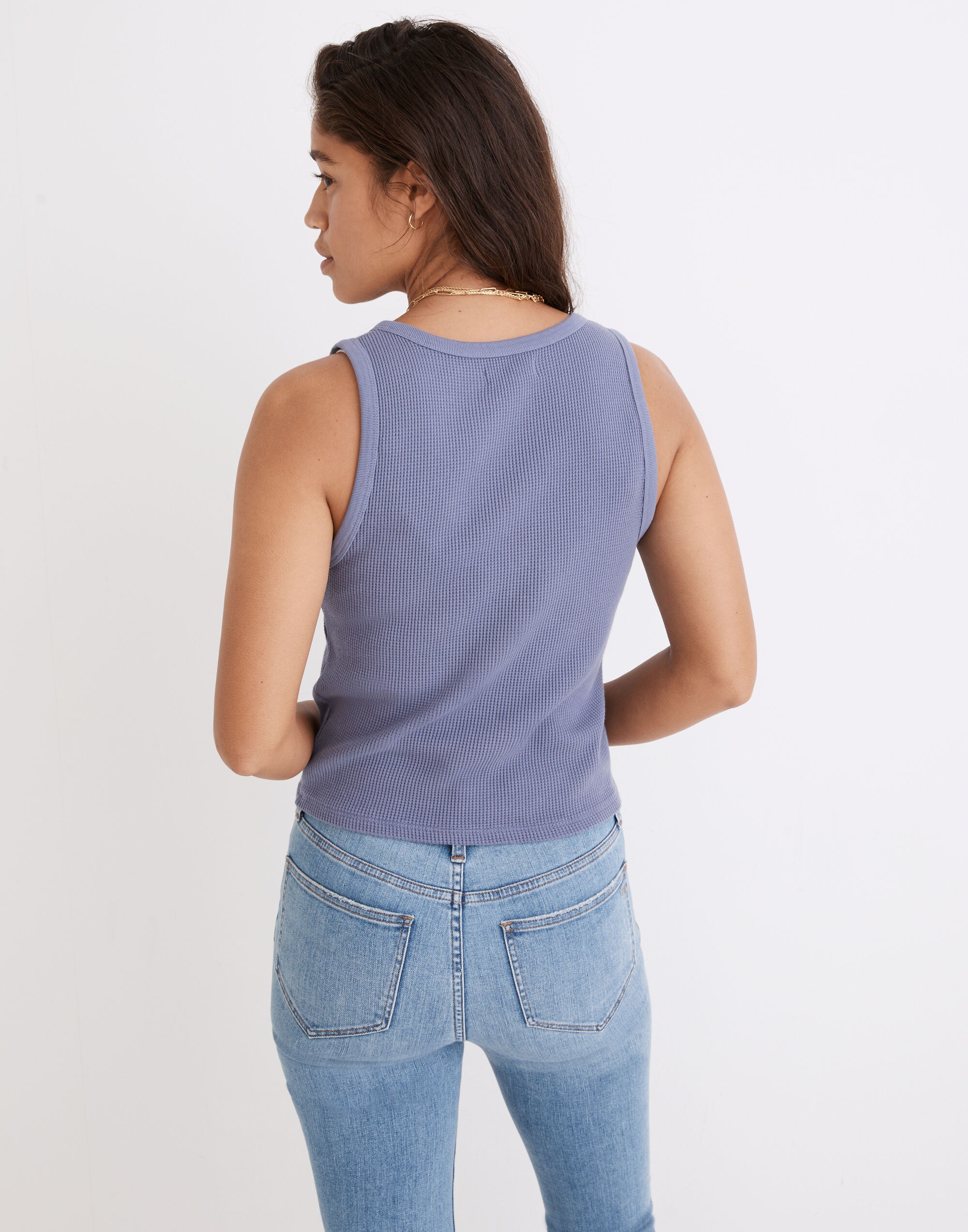 Waffle Knit Scoop Crop Tank