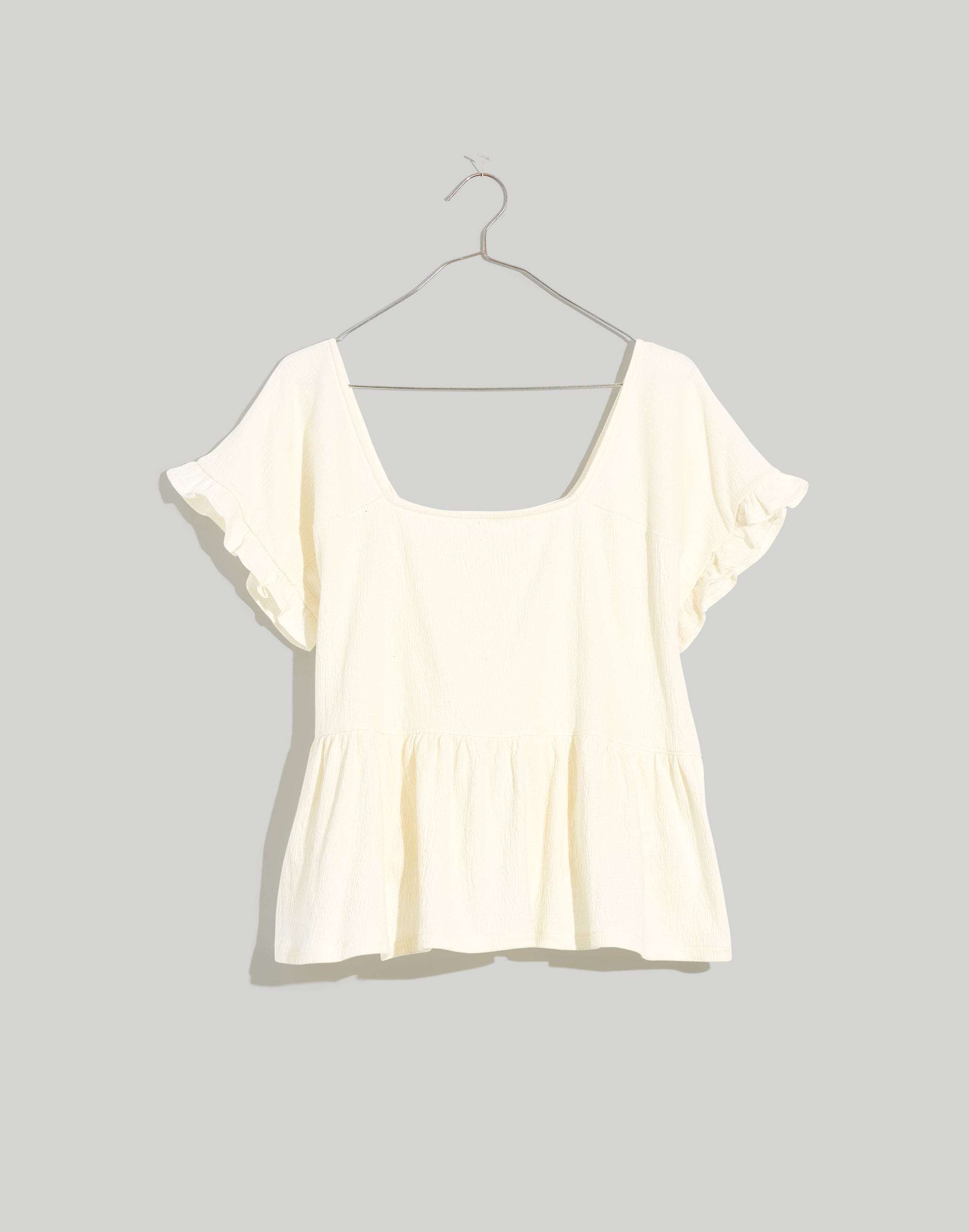 Knit Lightspun Ruffle-Hem Top