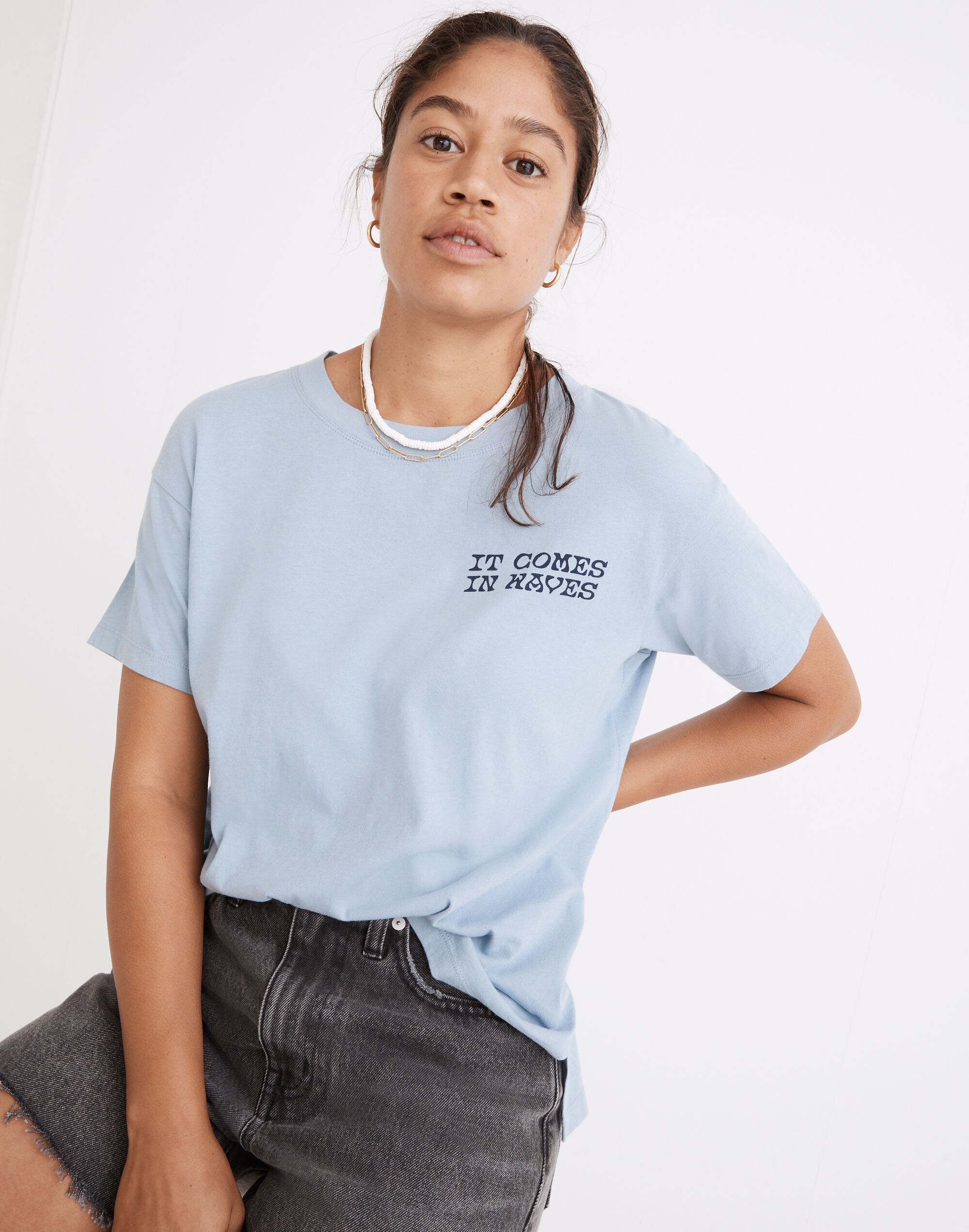It Comes in Waves Softfade Cotton Oversized Tee