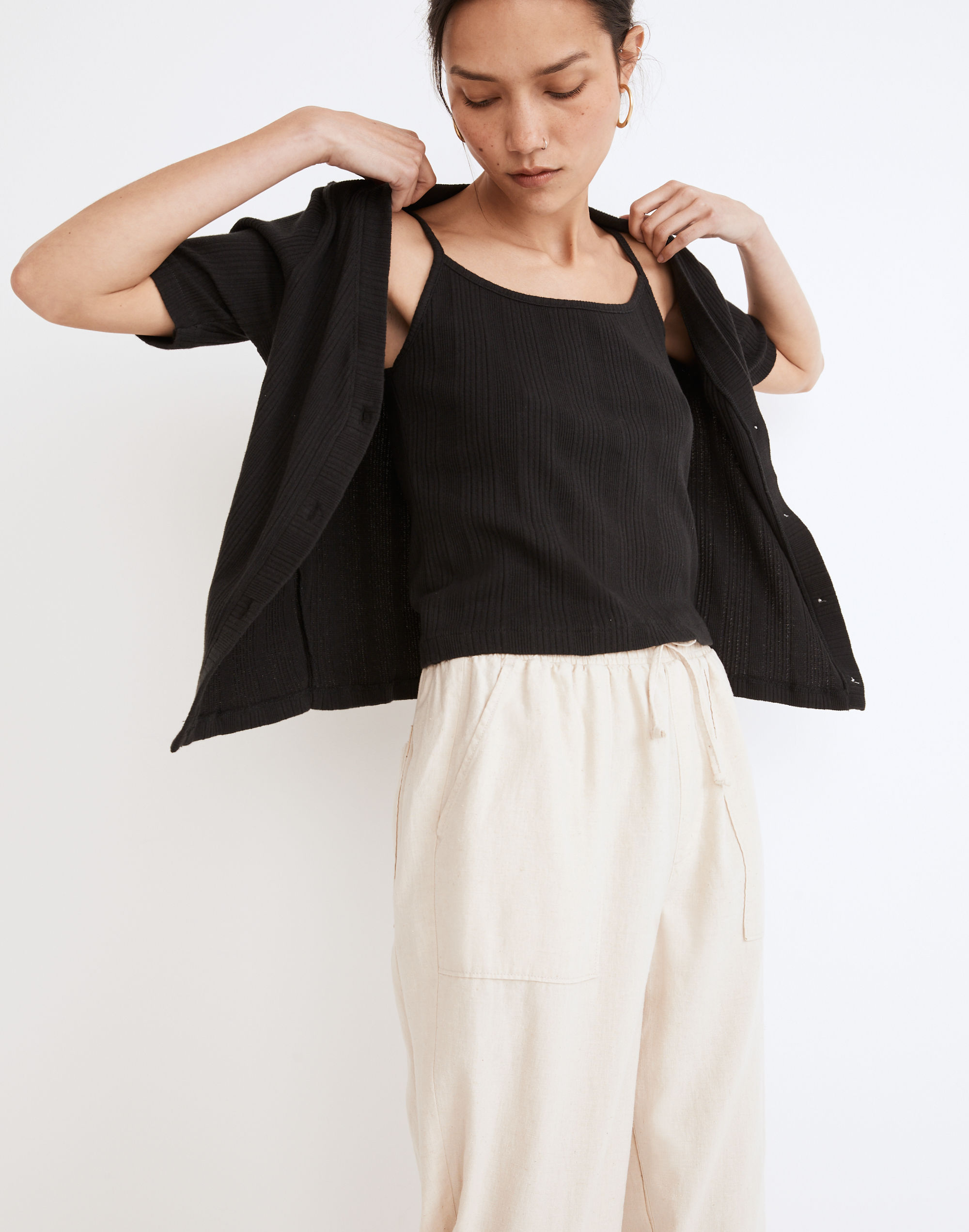 Pointelle Cardigan Twin Set