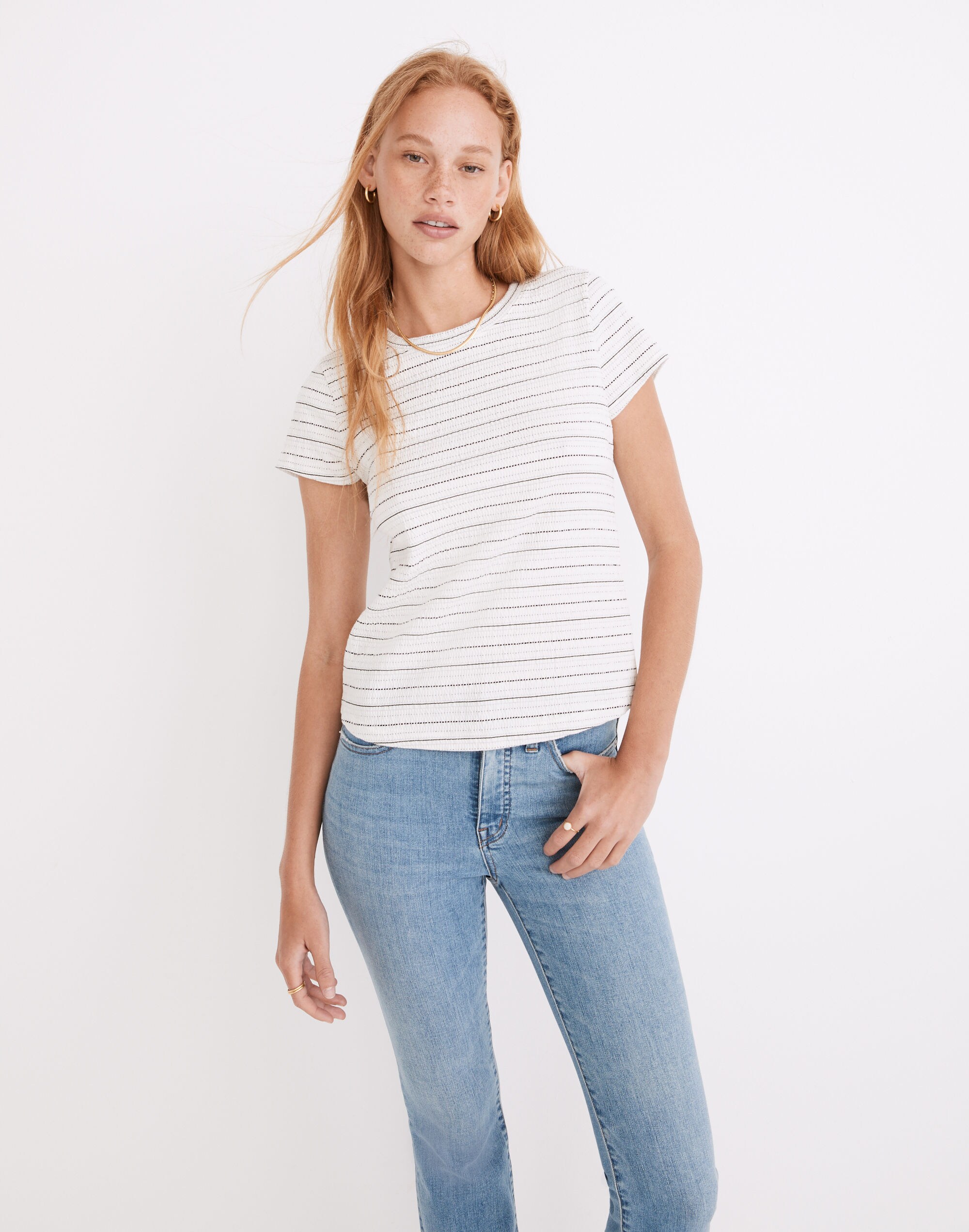 Smocked Shrunken Shirttail Tee