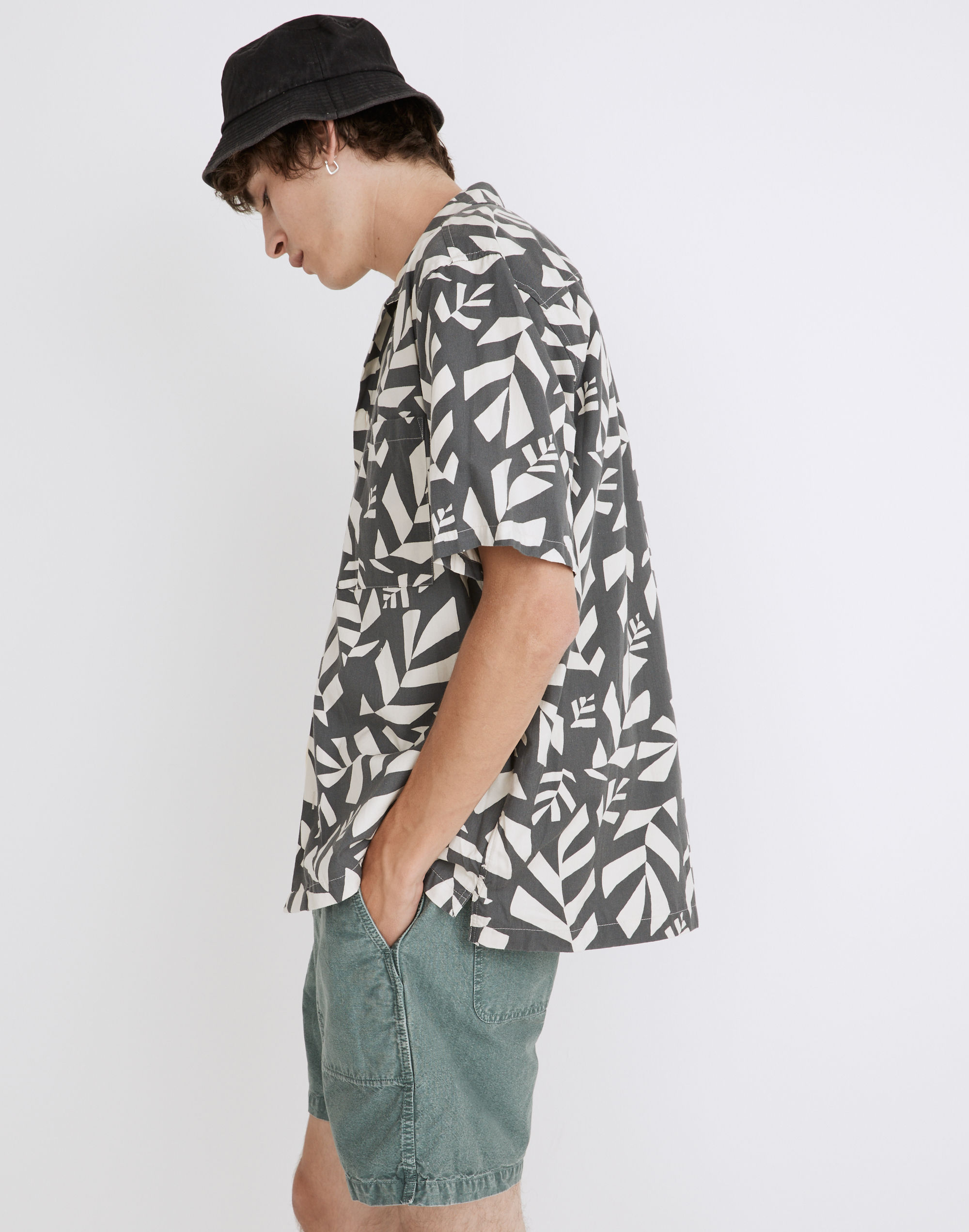 Cotton-Blend Boxy Camp Shirt