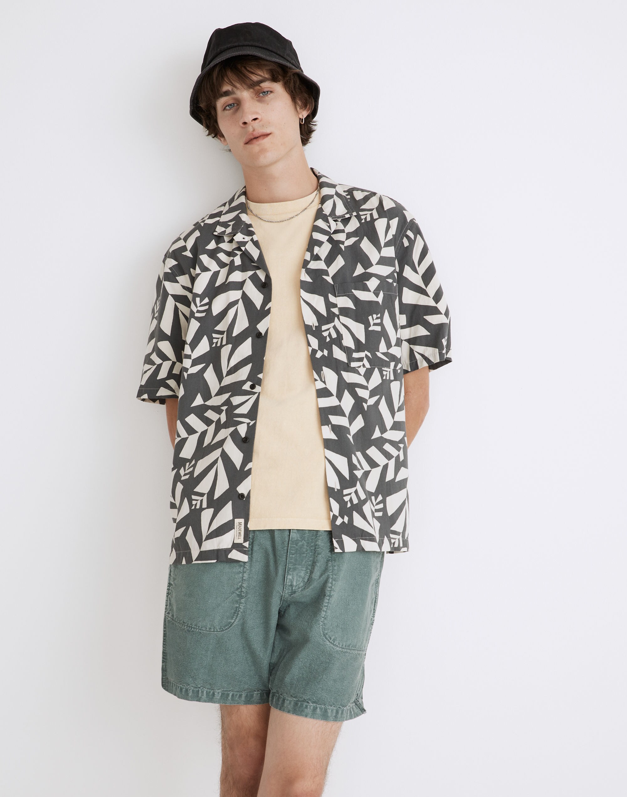 Cotton-Blend Boxy Camp Shirt
