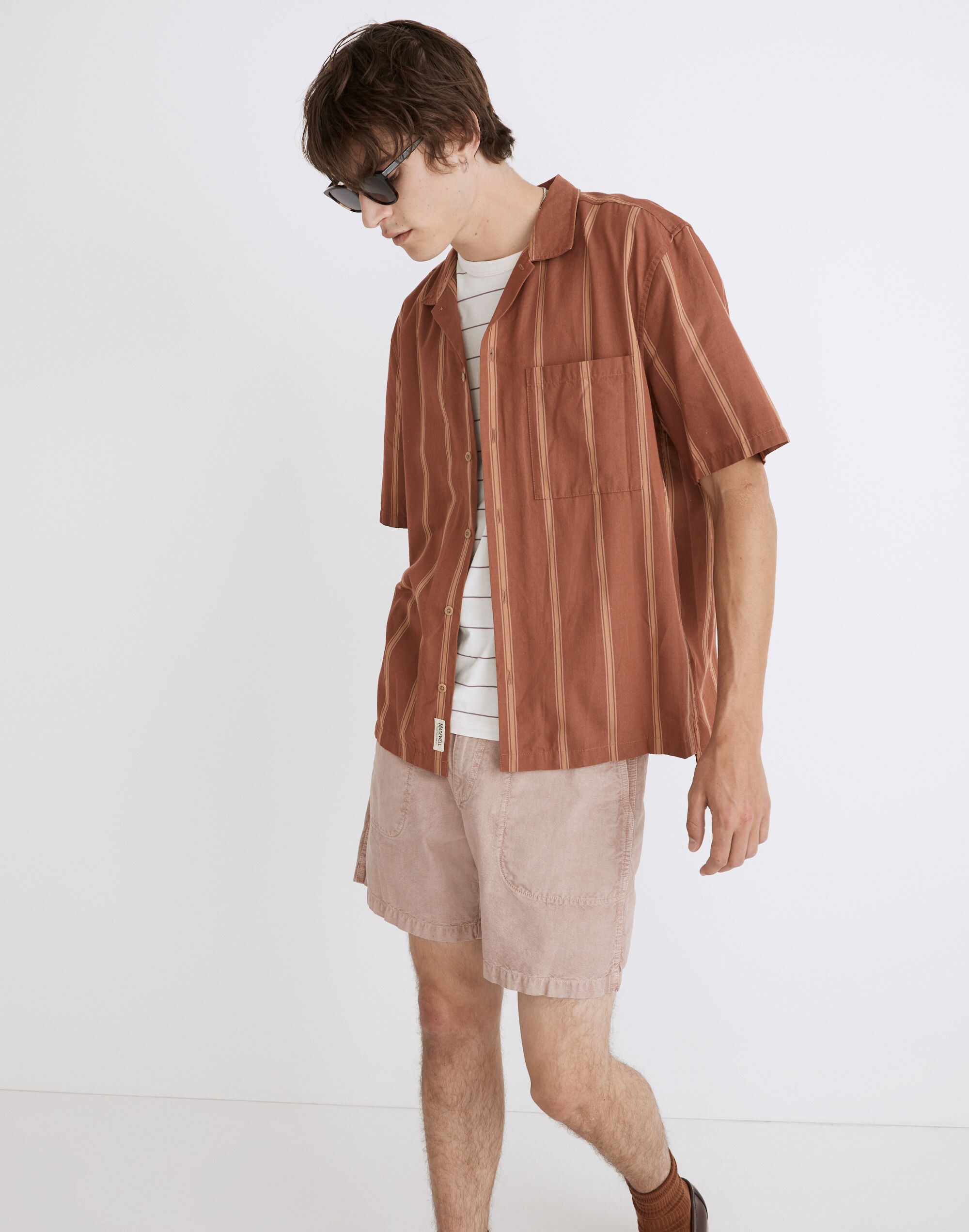Cotton-Blend Boxy Camp Shirt