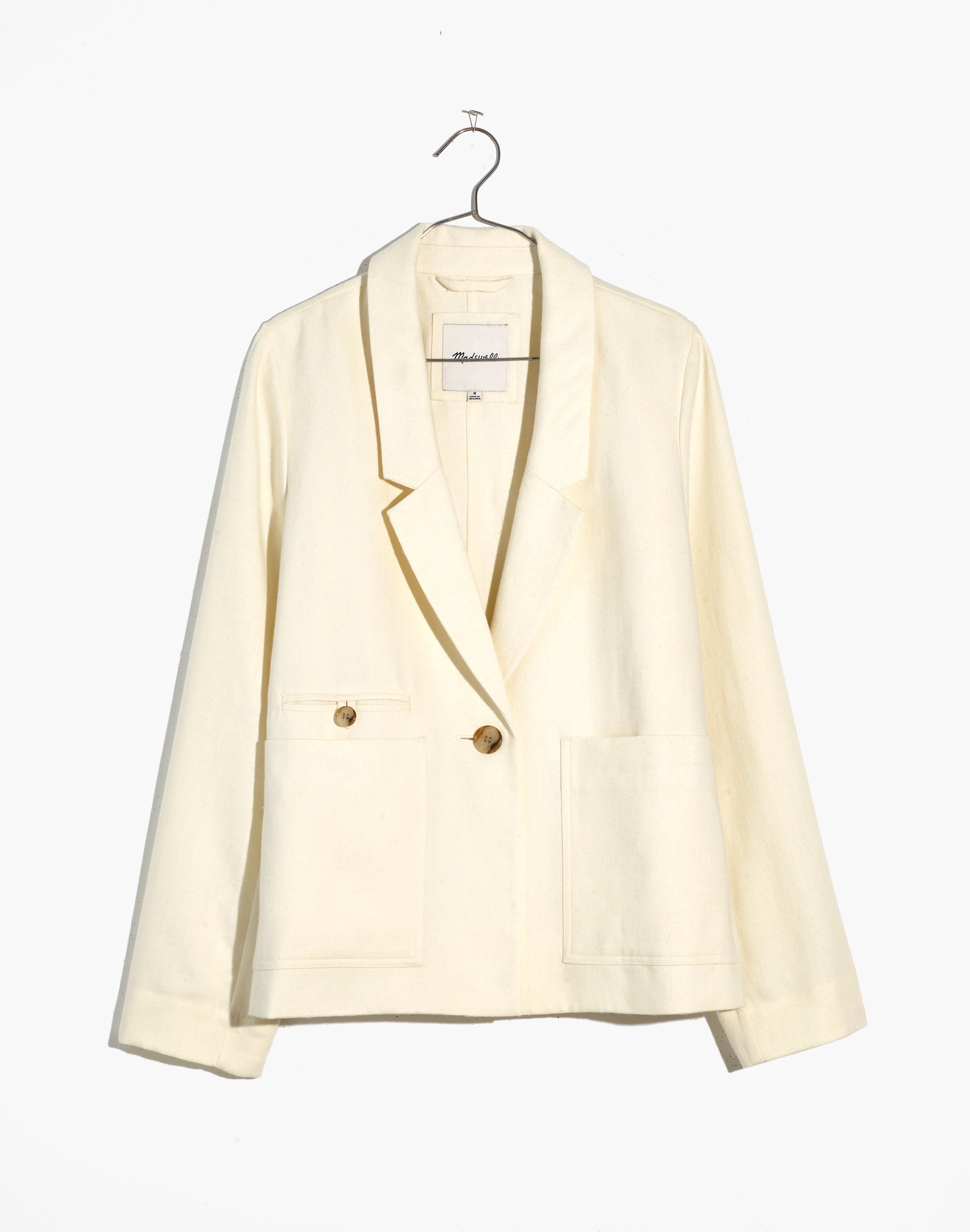 Clarke Crop Blazer in Travel Linen-Blend