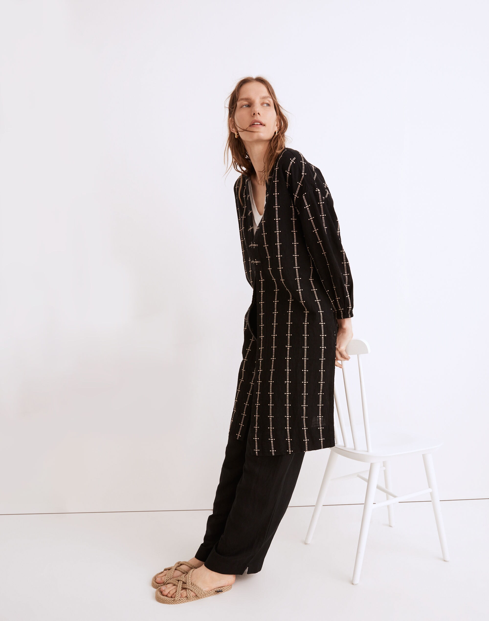 Robe Jacket in Jacquard Stripe