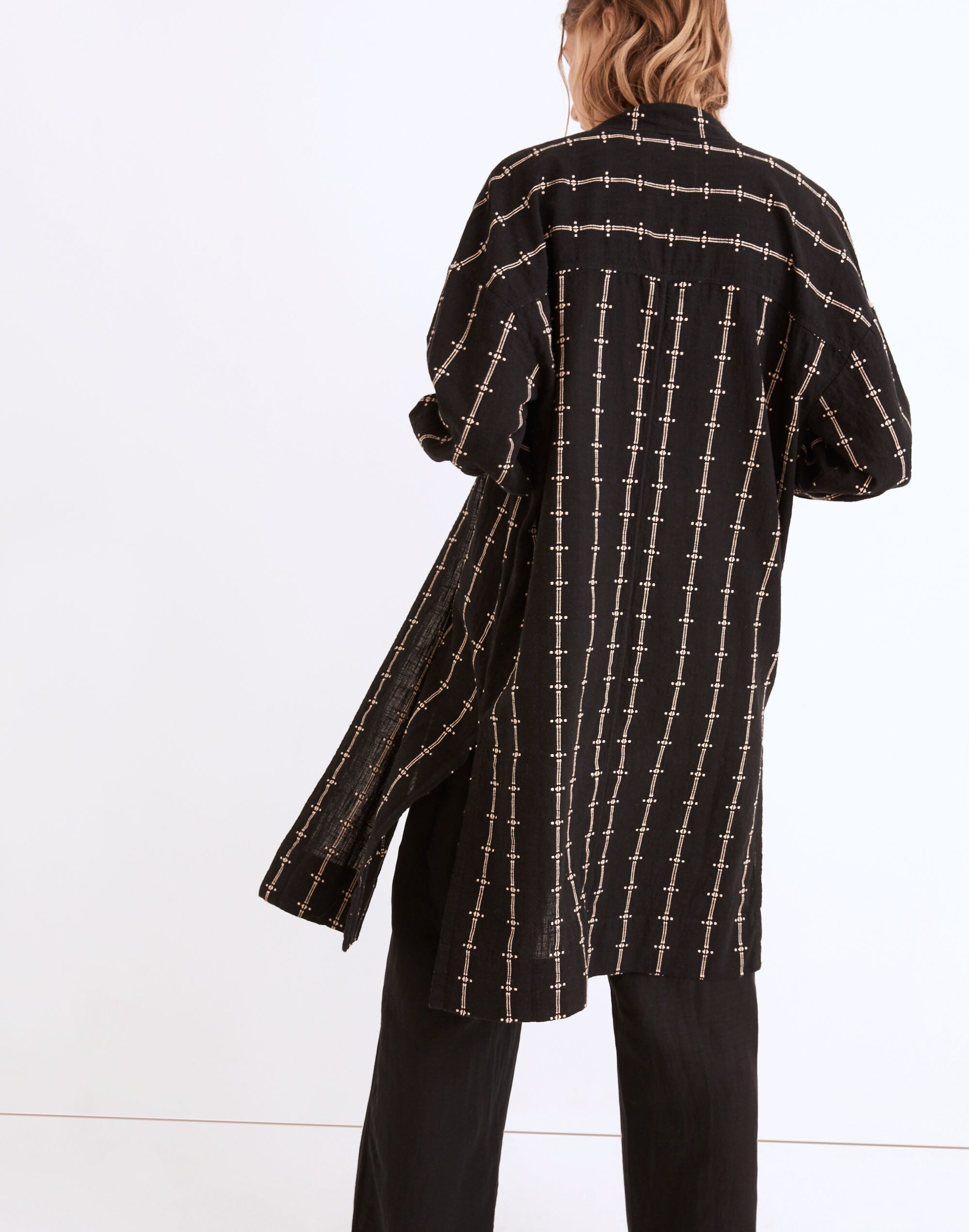 Robe Jacket in Jacquard Stripe