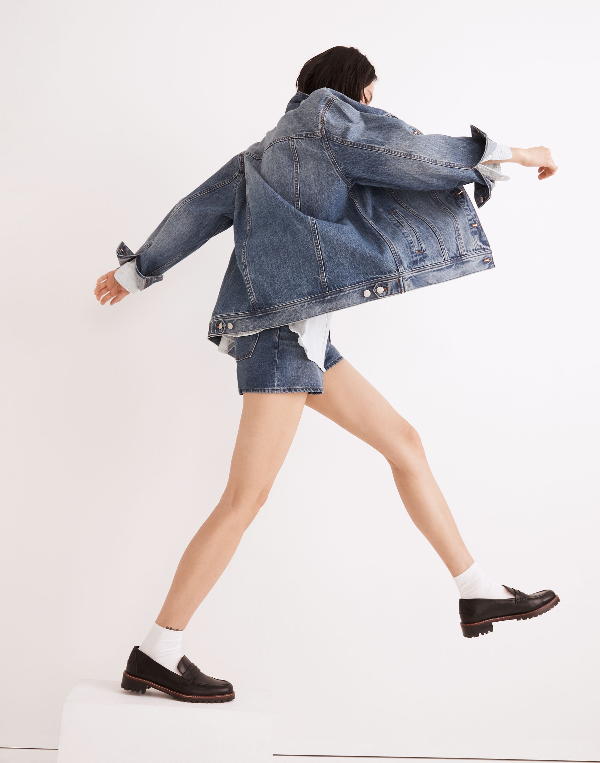 The Oversized Trucker Jean Jacket in Bankfield Wash