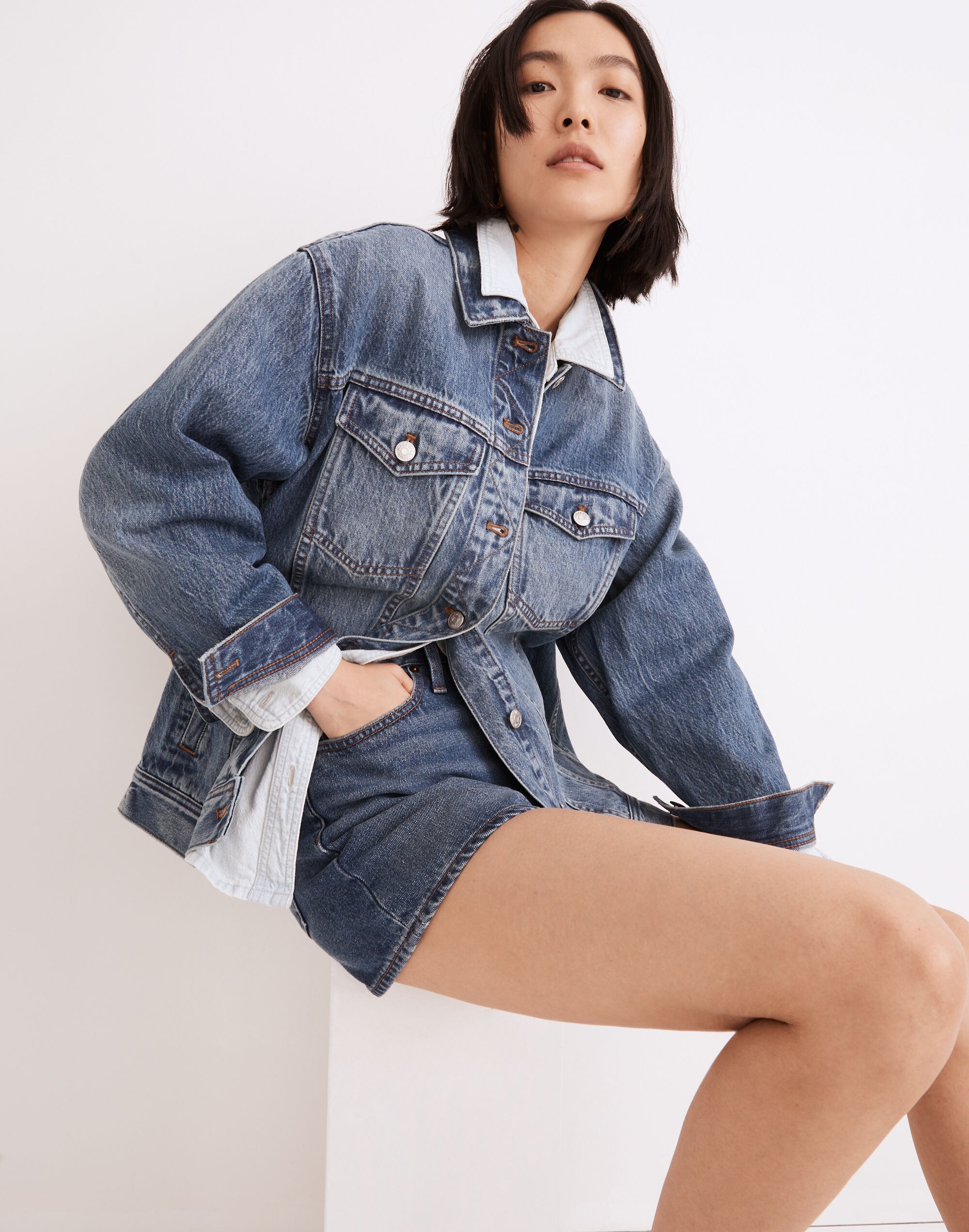 The Oversized Trucker Jean Jacket in Bankfield Wash