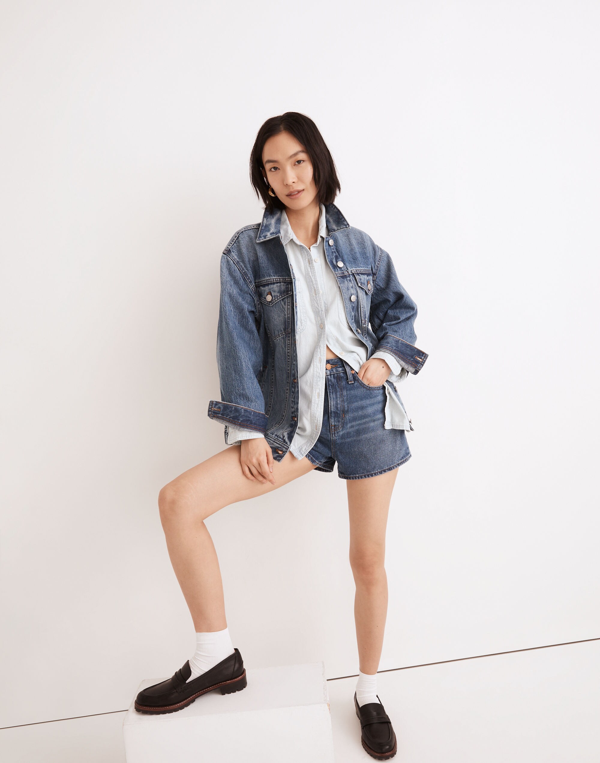 The Oversized Trucker Jean Jacket in Bankfield Wash