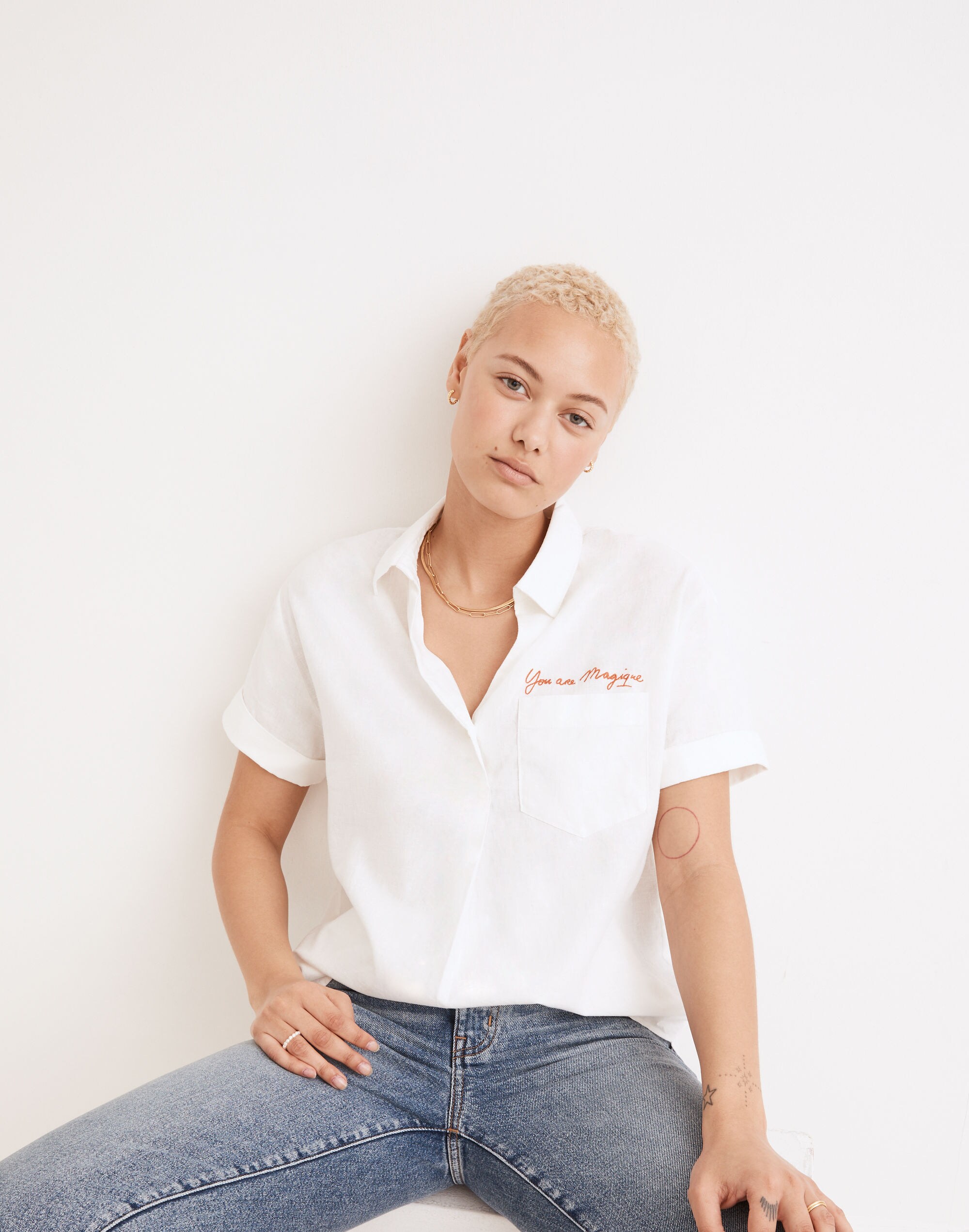 Madewell x Hôtel Magique Embroidered Popover Shirt