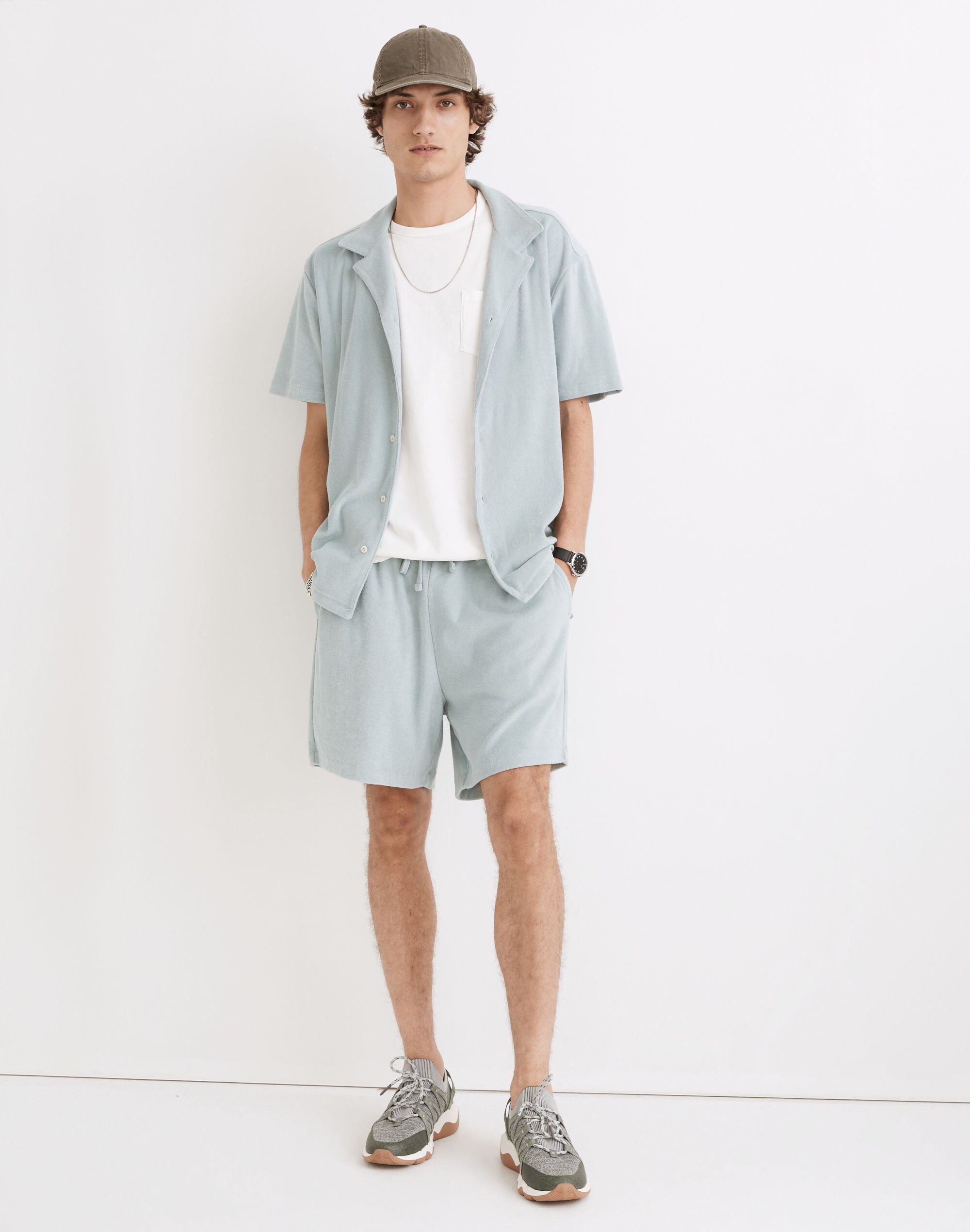 Terry Cloth Drawstring Shorts