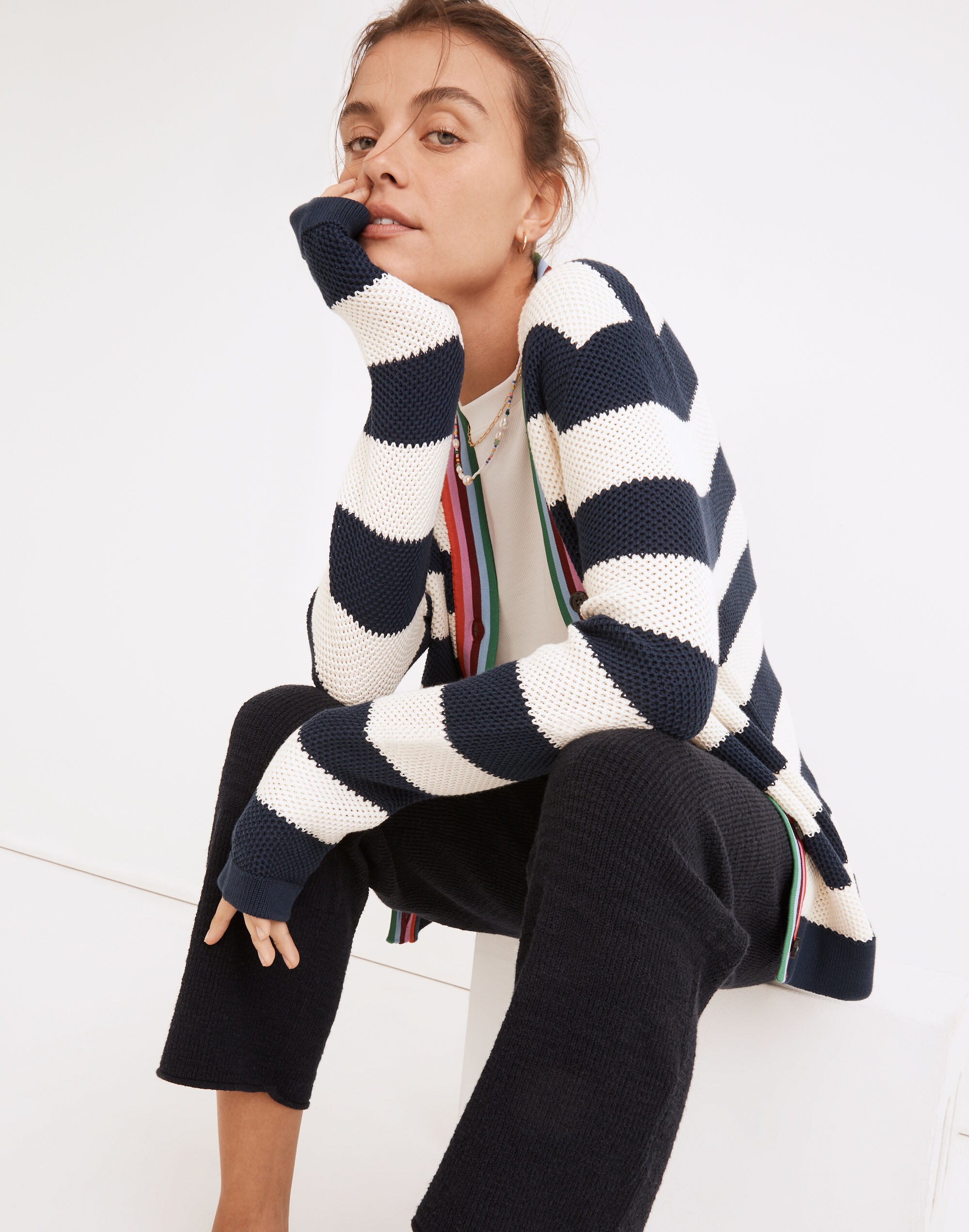 Kule Raven Striped Cardigan Sweater