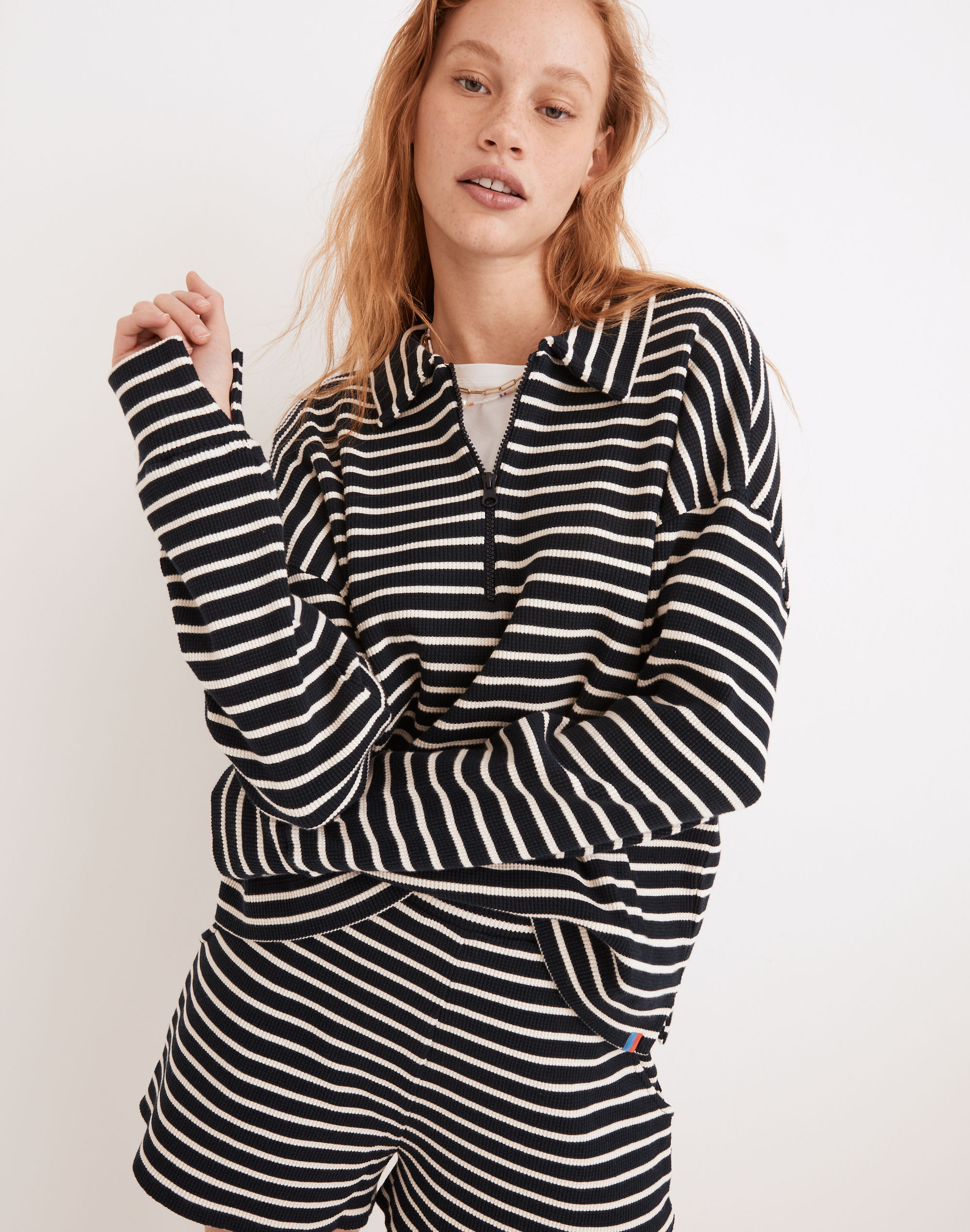 kule striped waffle rosewell top
