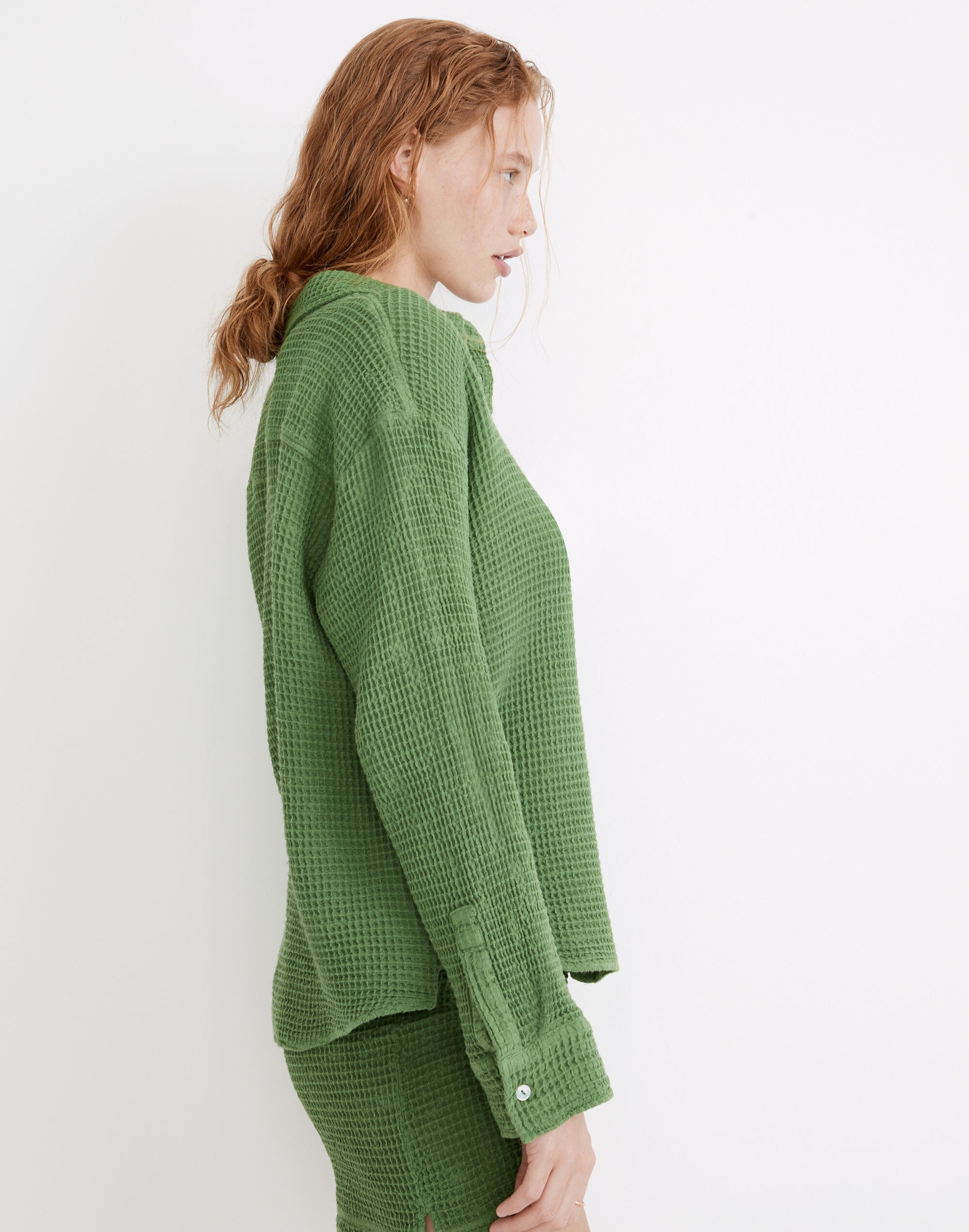 Donni Waffle Button-Down Shirt