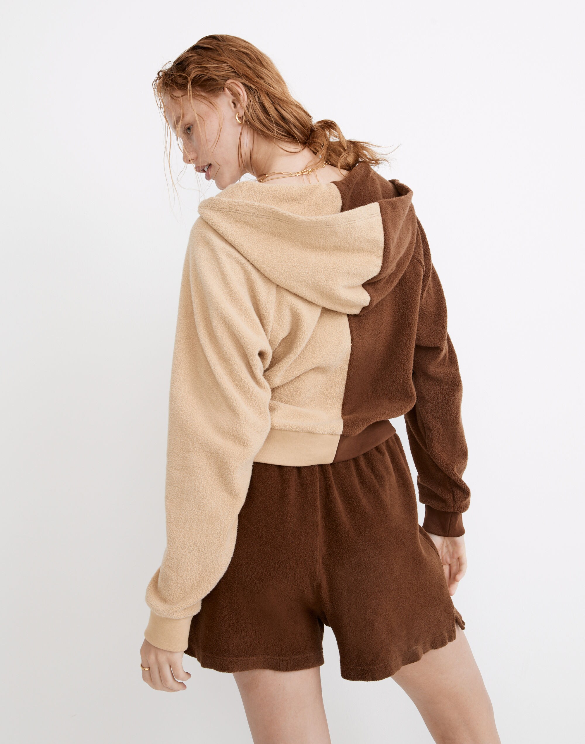 Donni Colorblock Duo Zip-Up Hoodie Sweatshirt