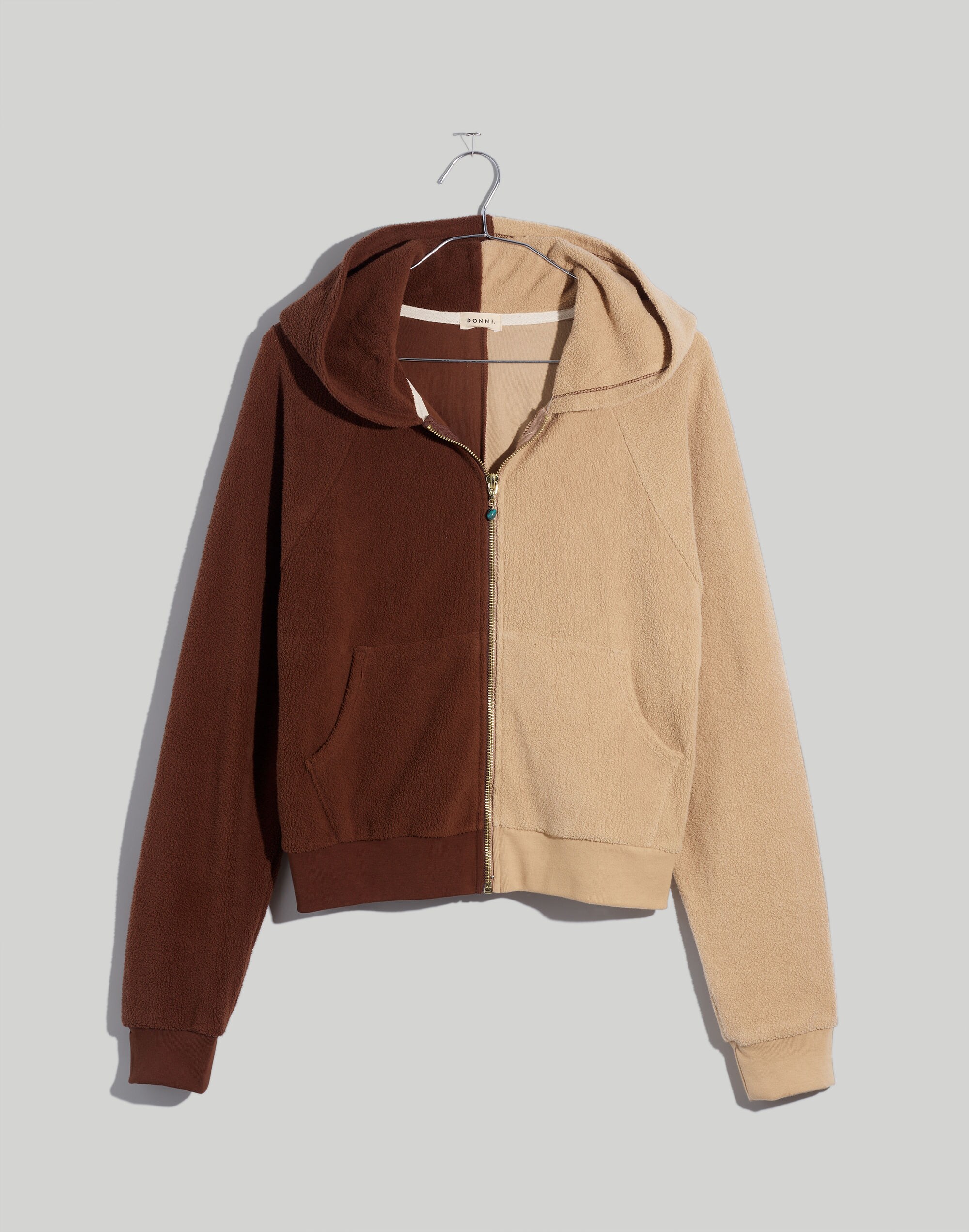 Donni Colorblock Duo Zip-Up Hoodie Sweatshirt