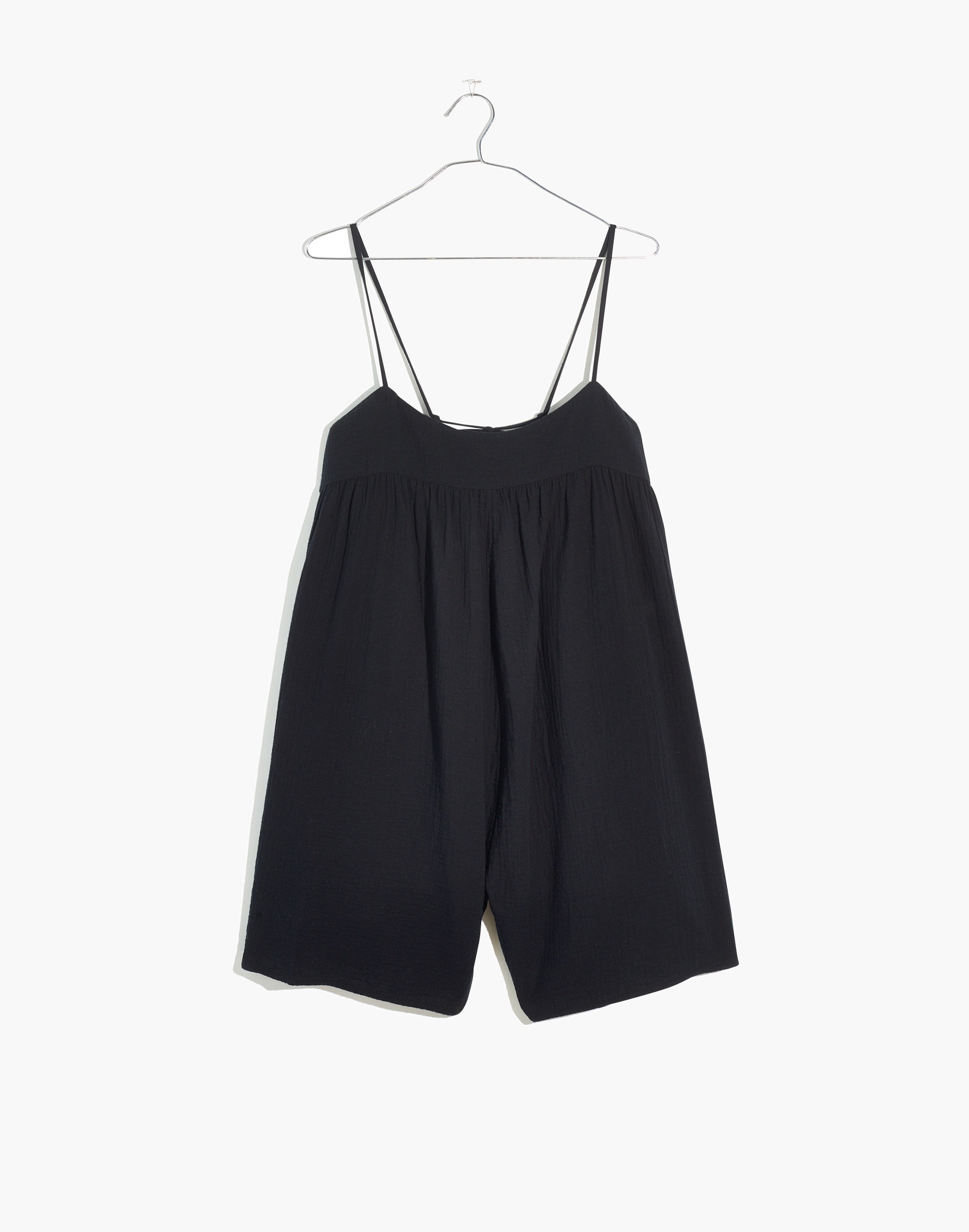 Embroidered Lightestspun Tie-Back Cover-Up Romper