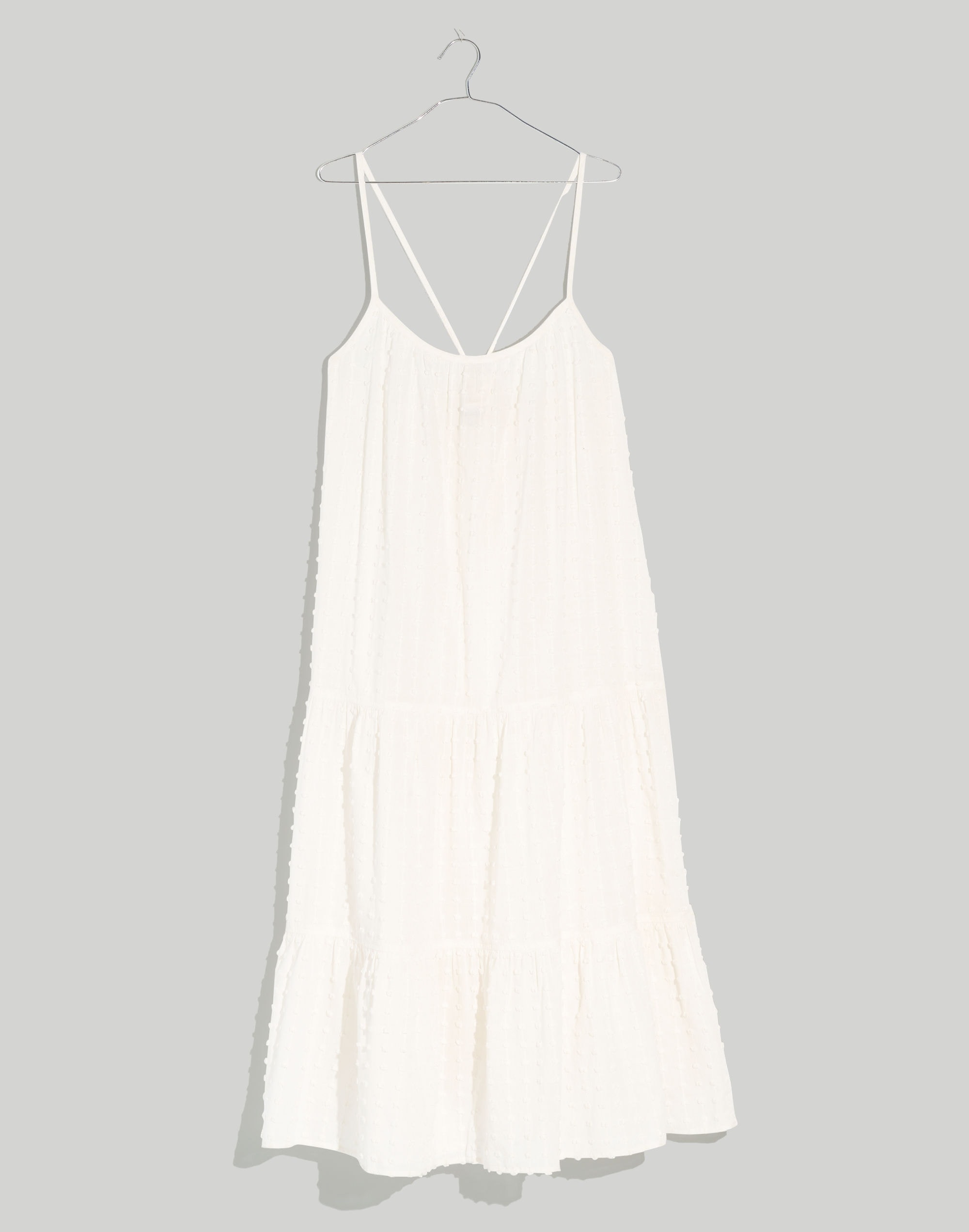 Swiss Dot Cover-Up Tiered Maxi Dress