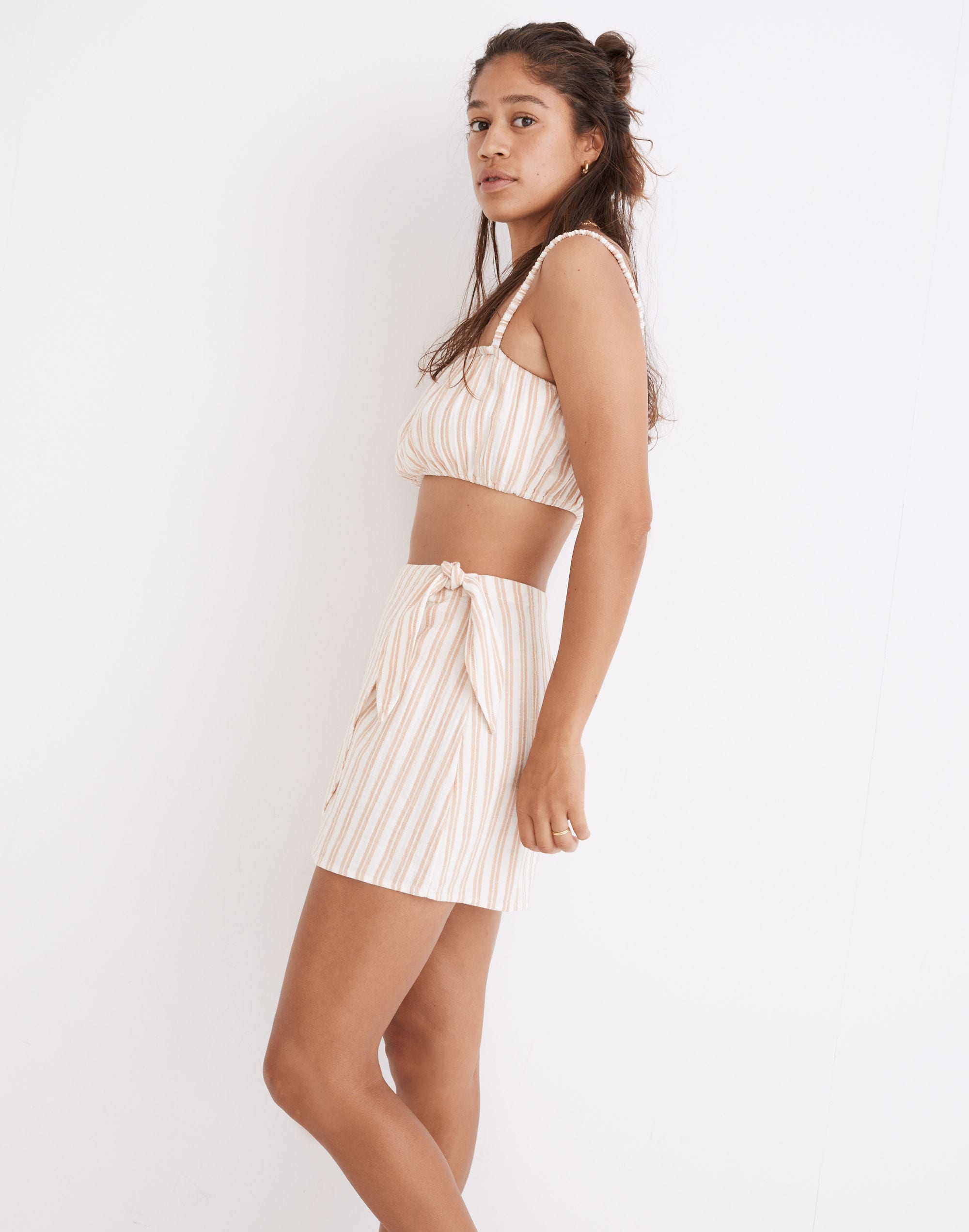 Lightestspun Cover-Up Wrap Skirt in Stripe