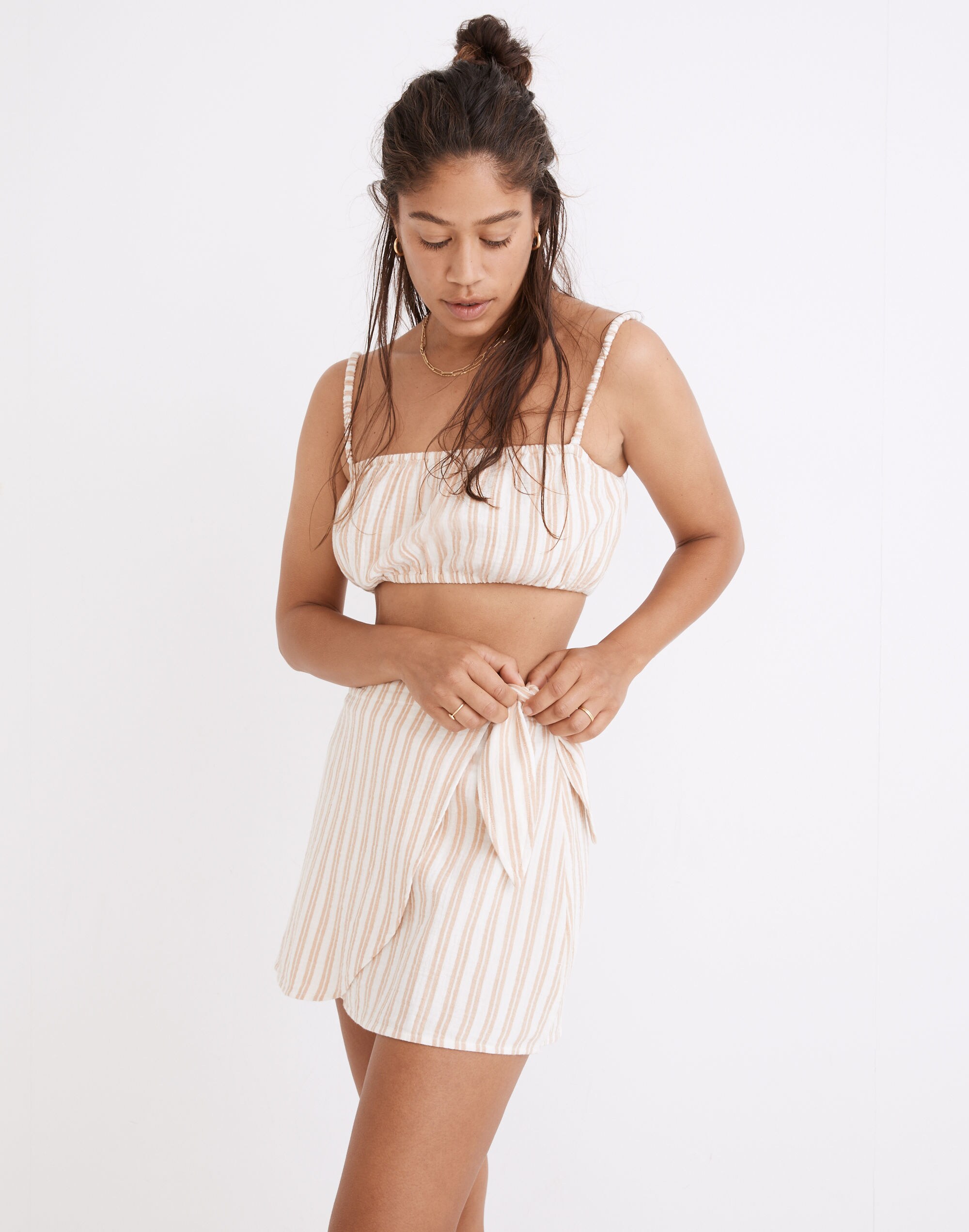 Lightestspun Cover-Up Wrap Skirt in Stripe