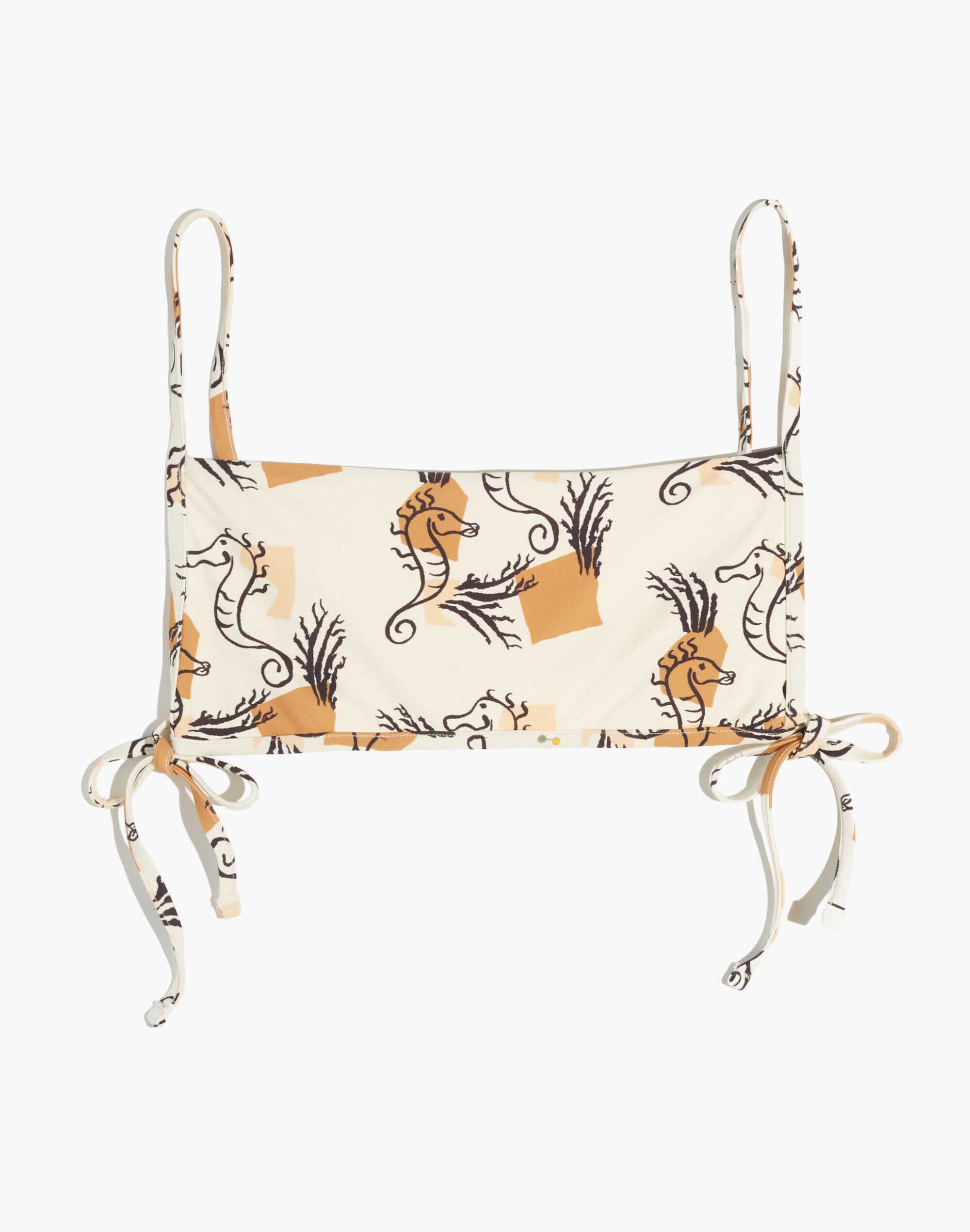 Madewell Second Wave Side-Tie Bikini Top in Seahorse Sketch in null image 5